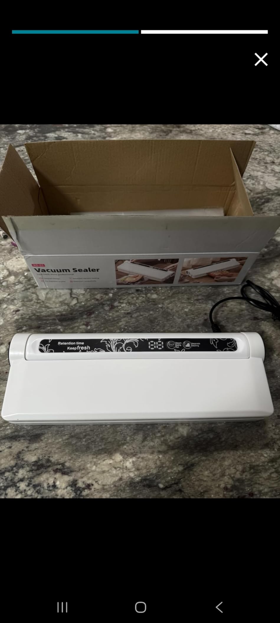 Vacuum Sealer Machine for Food, 75KPA Strong Suction, Moist/Dry Modes, 20 Vacuum Seal Bags for Food, Digital Countdown Timer, Compact Lightweight,with Starter Kits(White) - Customer Photo 3