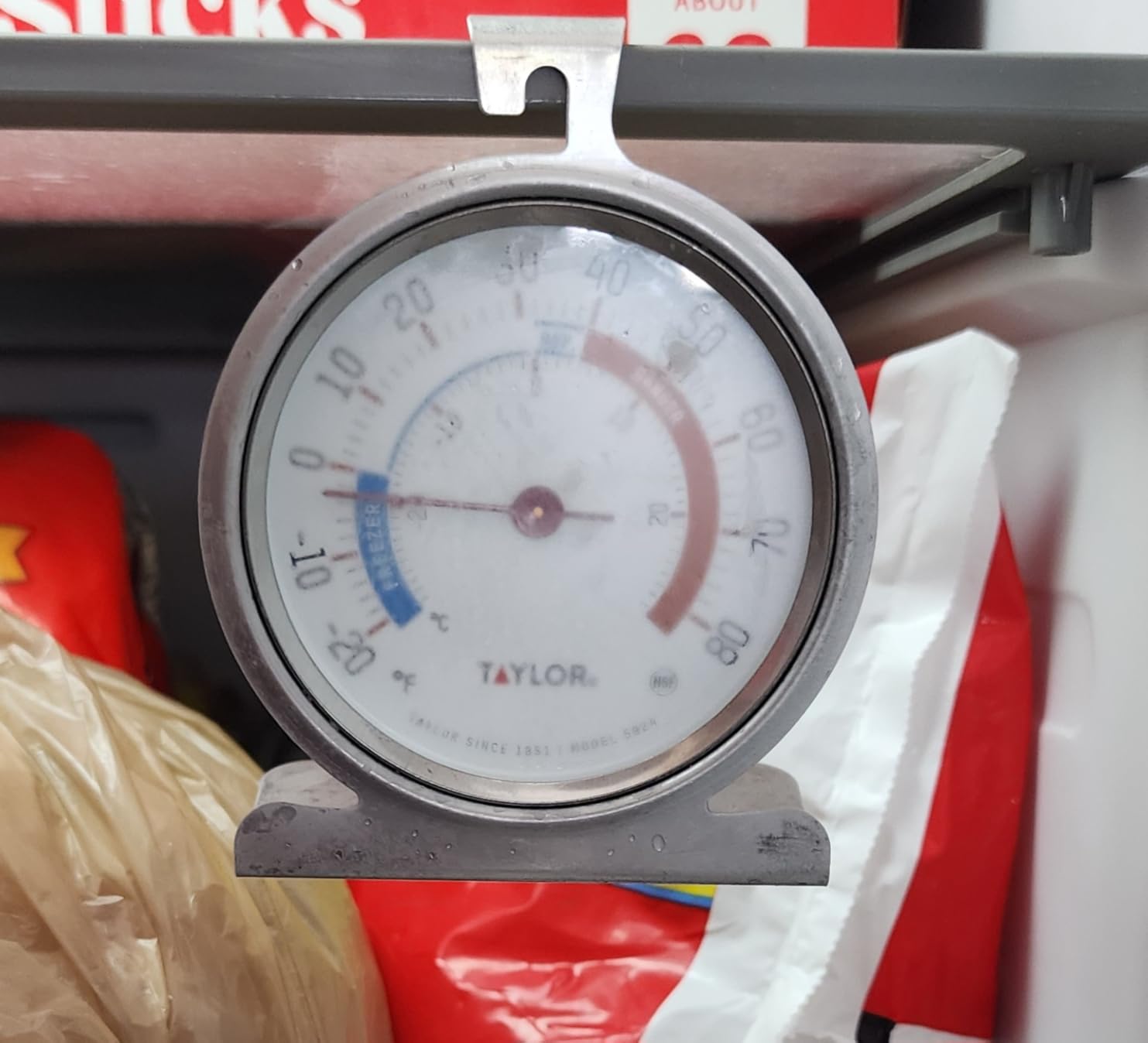 Taylor 5924 Large Dial Kitchen Refrigerator and Freezer Analog Thermometer, 3-Inch Dial, Easy to Read, Silver Finish, Accurate Temperature Monitoring - Customer Photo 2