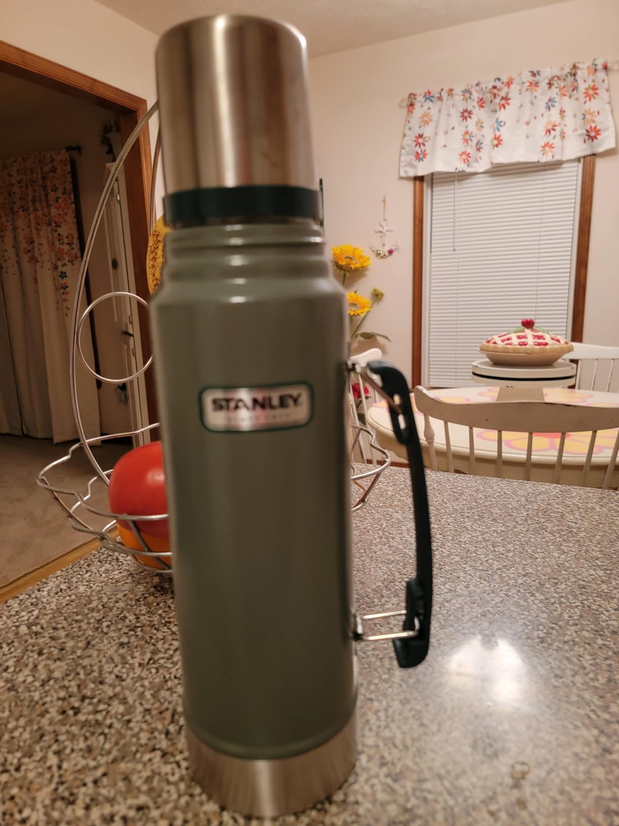Stanley Heritage Classic Vacuum Bottle with Handle 1.1 qt | Wide Mouth with Leakproof Cup Lid | Keep Drinks Hot or Cold for Travel | Insulated Stainless Steel Thermos | BPA-Free | Hammertone Green - Customer Photo 1