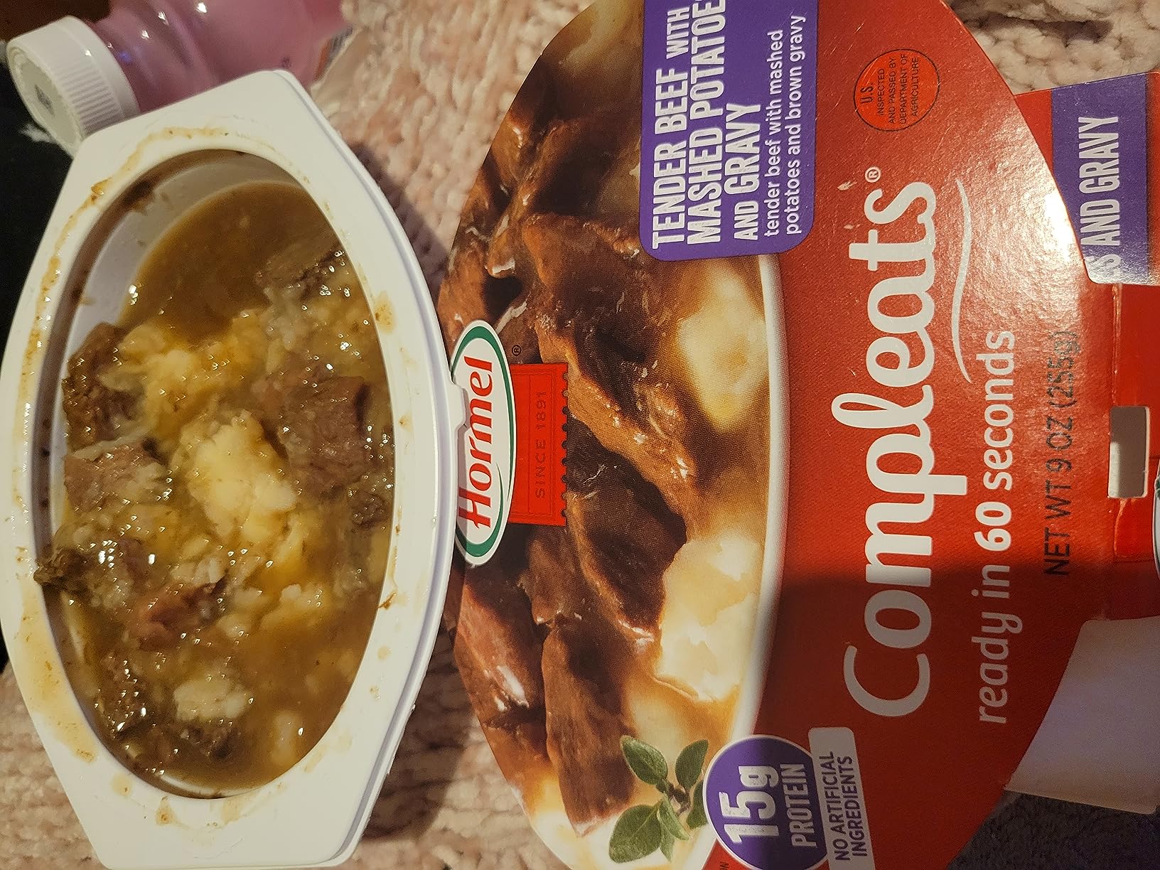 HORMEL COMPLEATS Meatloaf & Gravy With Mashed Potatoes Microwave Tray, 9 oz. (6 Pack) - Customer Photo 1