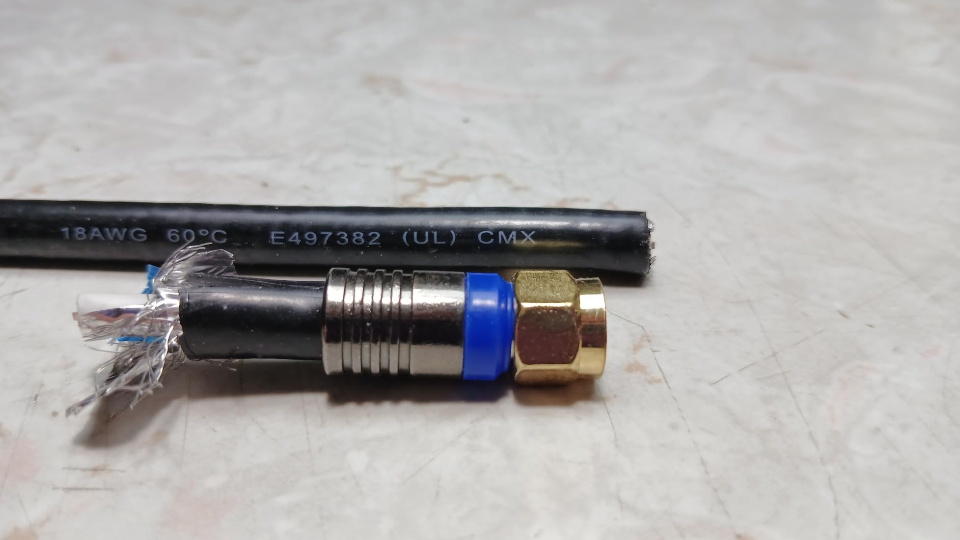 GE RG6 Coaxial Cable, 50 ft. F-Type Connectors, Quad Shielded Coax Cable, 3 GHz Digital, In-Wall Rated, Ideal for TV Antenna, DVR, VCR, Satellite, Cable Box, Home Theater, Black, 33532 - Customer Photo 1