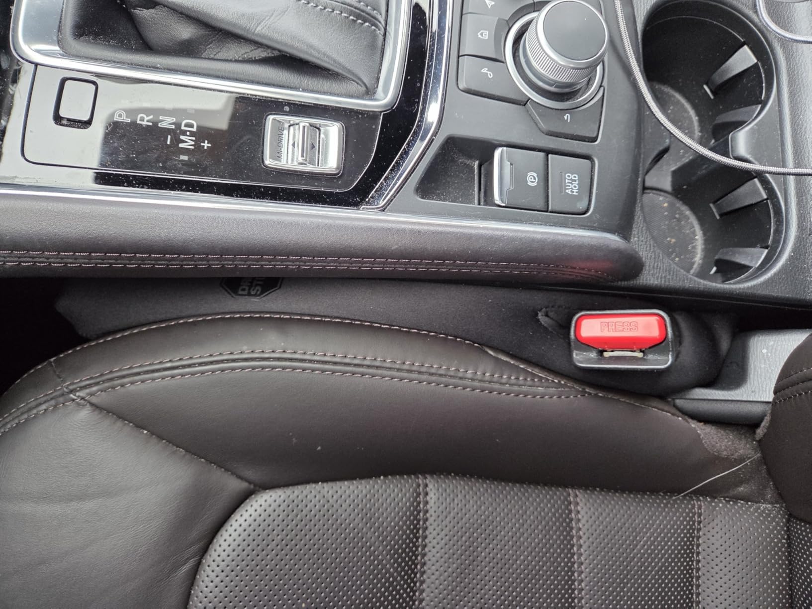 Drop Stop - The Original Patented Car Seat Gap Filler (As Seen On Shark Tank) - Between Seats Console Organizer, Set of 2 and Slide Free Pad and Light - Customer Photo 1