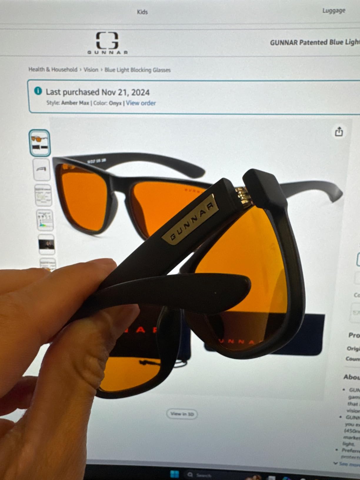 GUNNAR - Premium Premium Gaming and Computer Glasses - Blocks 65% - 98% Blue Light - Intercept Customer Review GUNNAR - Premium Premium Gaming and Computer Glasses - Blocks 65% - 98% Blue Light - Intercept - Customer Photo 3