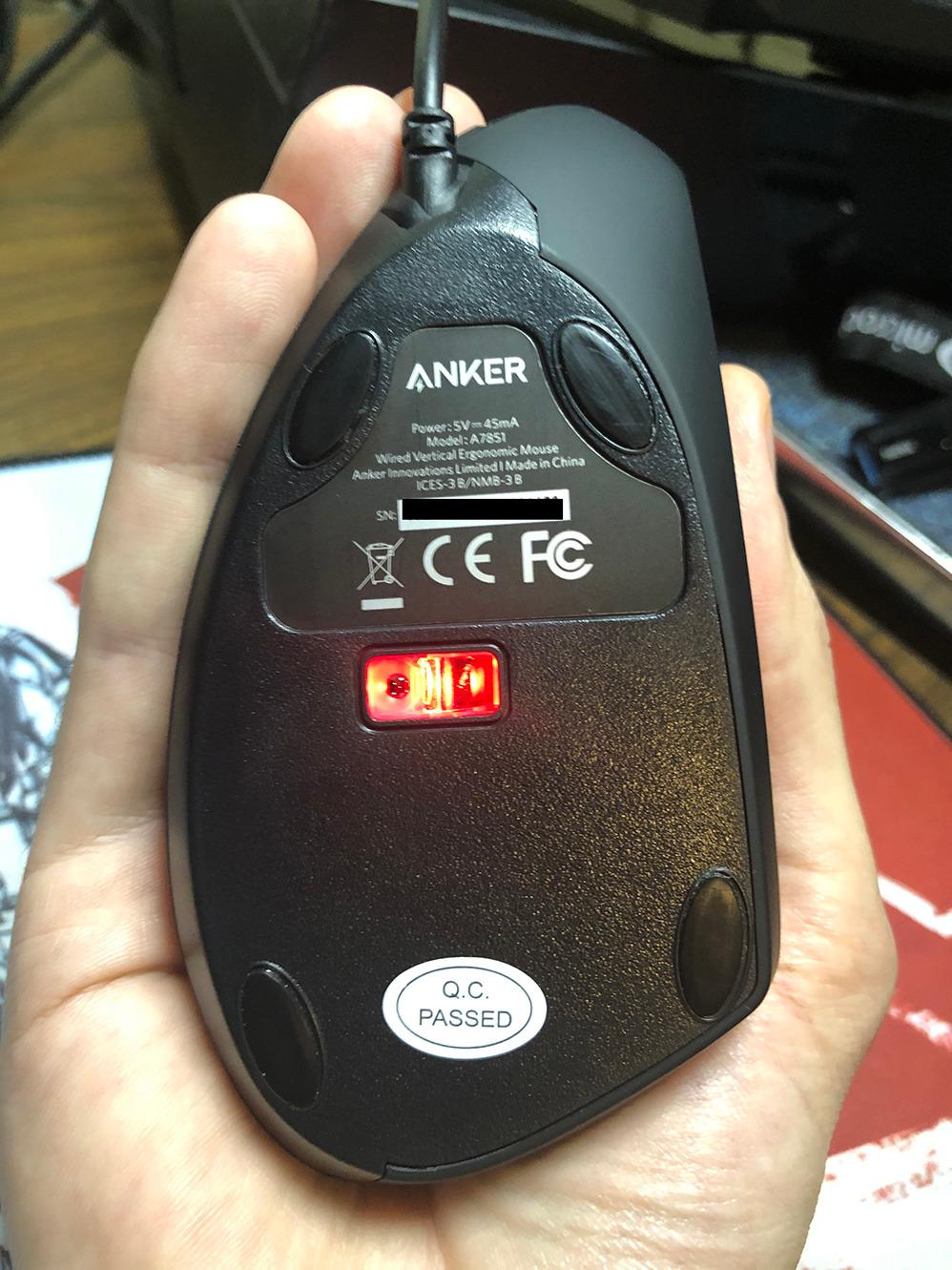 Anker USB Wired Vertical Mouse - Ergonomic Design, 5 Buttons, 1000/1600 DPI, Optical Technology - Customer Photo 1