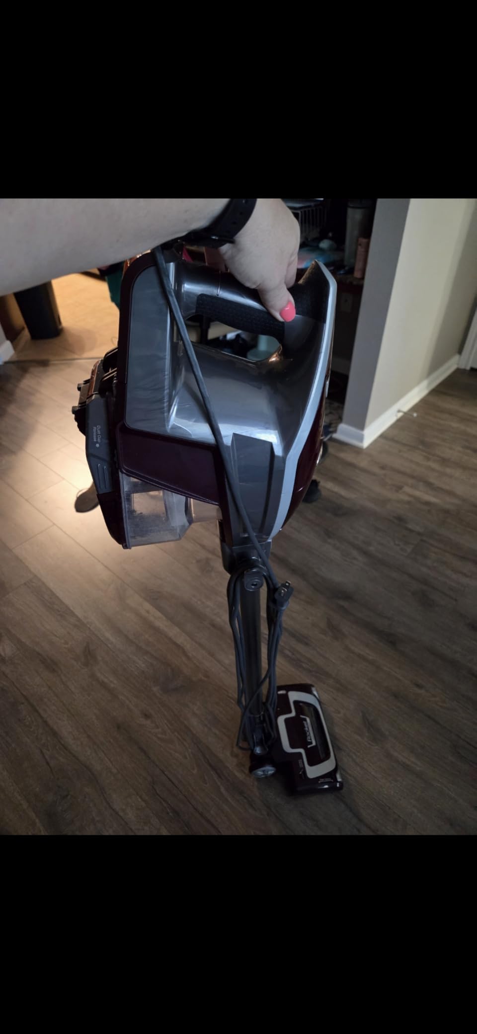 Shark HV322 Rocket Deluxe Pro Corded Stick Vacuum with LED Headlights, XL Dust Cup, Lightweight, Perfect for Pet Hair Pickup, Converts to a Hand Vacuum, with Pet Attachments, Bordeaux/Silver - Customer Photo 1