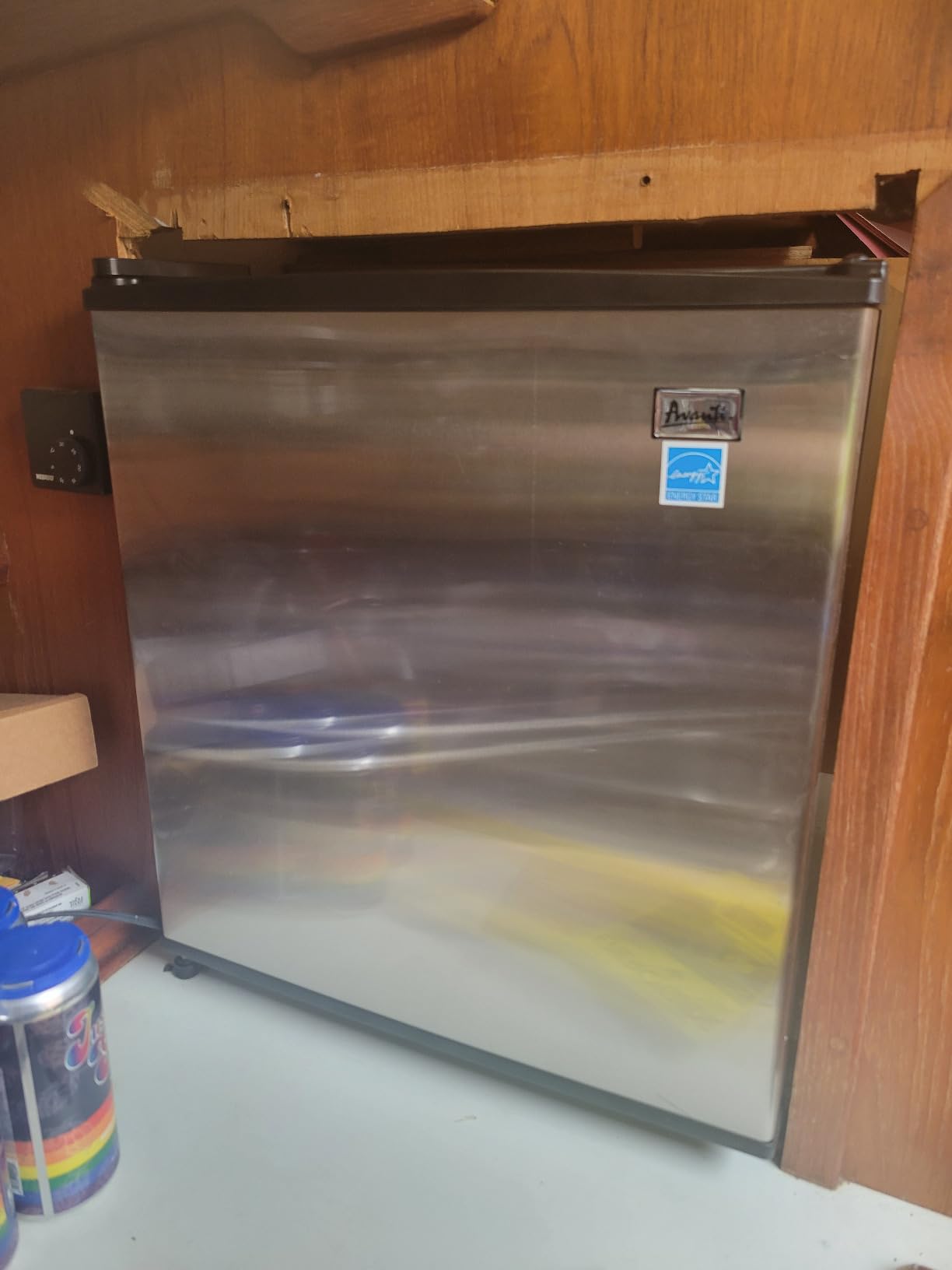 Avanti Mini Fridge Compact Refrigerator for Home Office or Dorm, Features Compressor Cooling Single Door Removable Shelves Automatic Defrost and Adjustable Temp Control, 1.7-Cu.Ft, Stainless Steel - Customer Photo 2