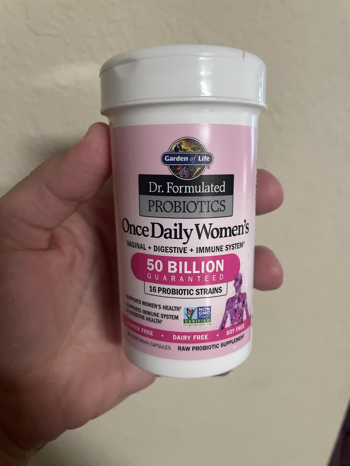 Garden of Life Once Daily Dr. Formulated Probiotics for Women 50 Billion CFU 16 Probiotic Strains with Organic Prebiotics for Digestive, Vaginal & Immune Health, Dairy Free, Shelf Stable 30 Capsules Customer Review Garden of Life Once Daily Dr. Formulated Probiotics for Women 50 Billion CFU 16 Probiotic Strains with Organic Prebiotics for Digestive, Vaginal & Immune Health, Dairy Free, Shelf Stable 30 Capsules - Customer Photo 1
