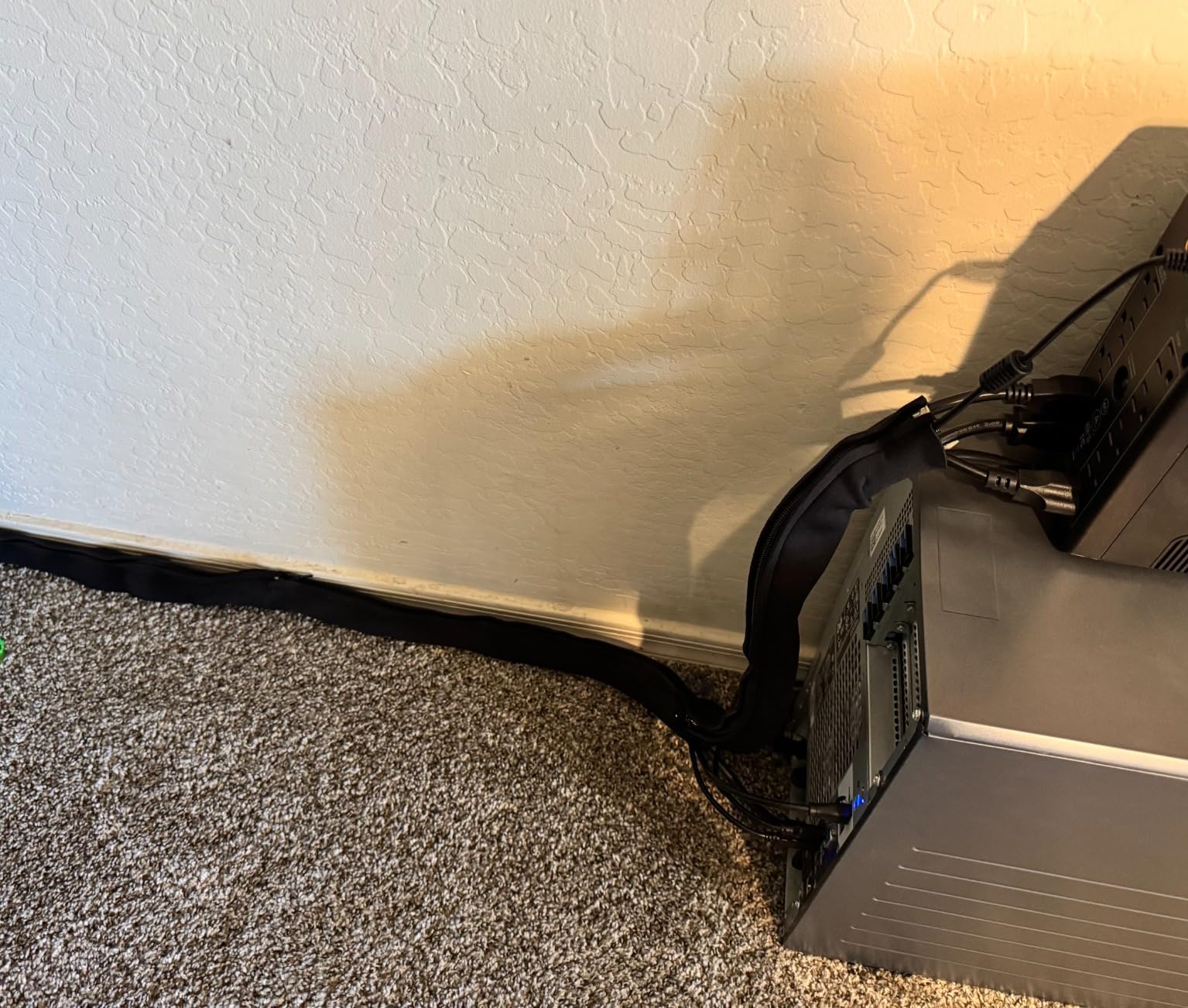 JOTO 4 Pack Cable Management Sleeve, 19-20 Inches Cord Organizer System with Zipper for TV Computer Office Home Entertainment, Flexible Cable Sleeve Wrap Cover Wire Hider System -Black Customer Review JOTO 4 Pack Cable Management Sleeve, 19-20 Inches Cord Organizer System with Zipper for TV Computer Office Home Entertainment, Flexible Cable Sleeve Wrap Cover Wire Hider System -Black - Customer Photo 1