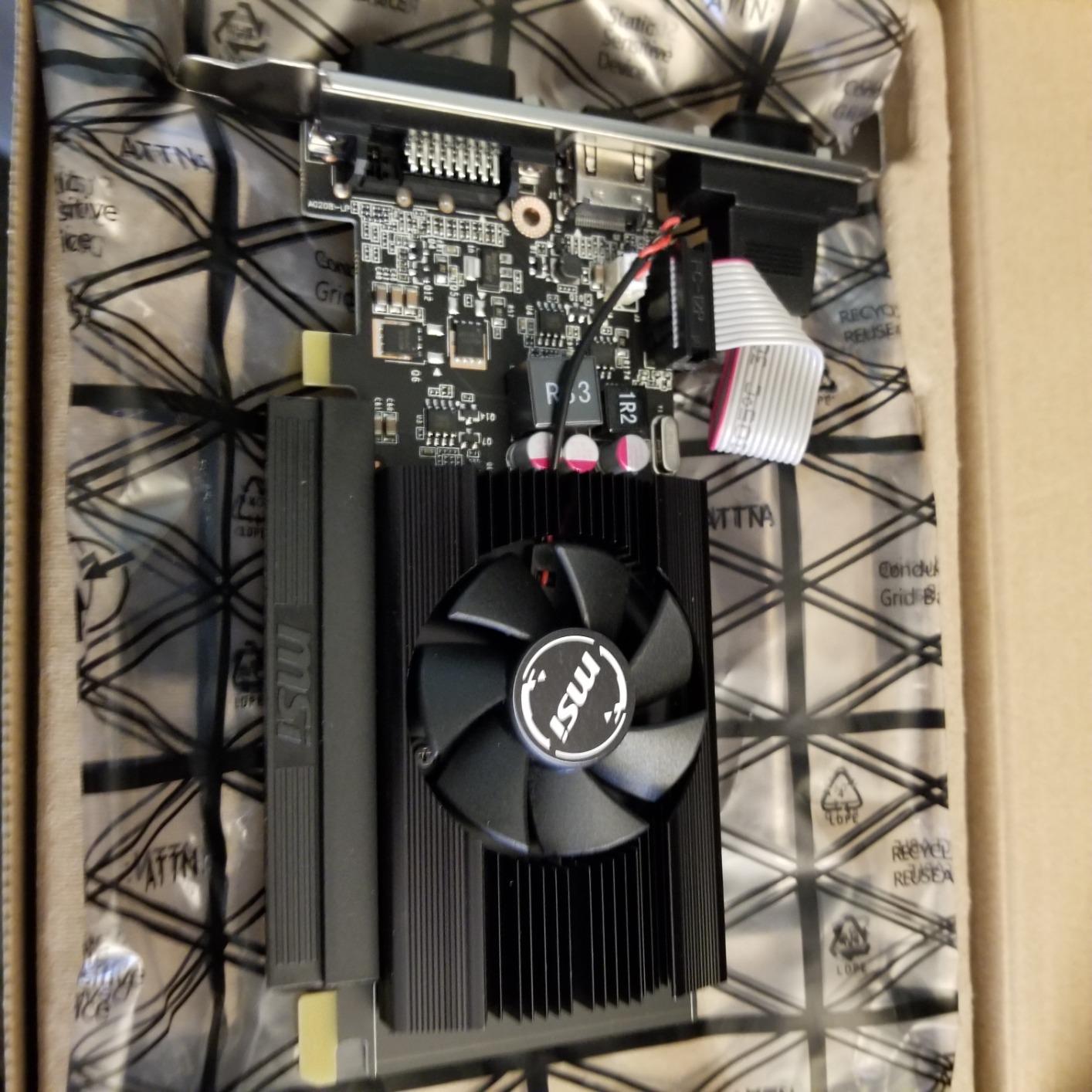 MSI Gaming GeForce GT 710 2GB GDRR3 64-bit HDCP Support DirectX 12 OpenGL 4.5 Single Fan Low Profile Graphics Card (GT 710 2GD3 LP) Customer Review MSI Gaming GeForce GT 710 2GB GDRR3 64-bit HDCP Support DirectX 12 OpenGL 4.5 Single Fan Low Profile Graphics Card (GT 710 2GD3 LP) - Customer Photo 2