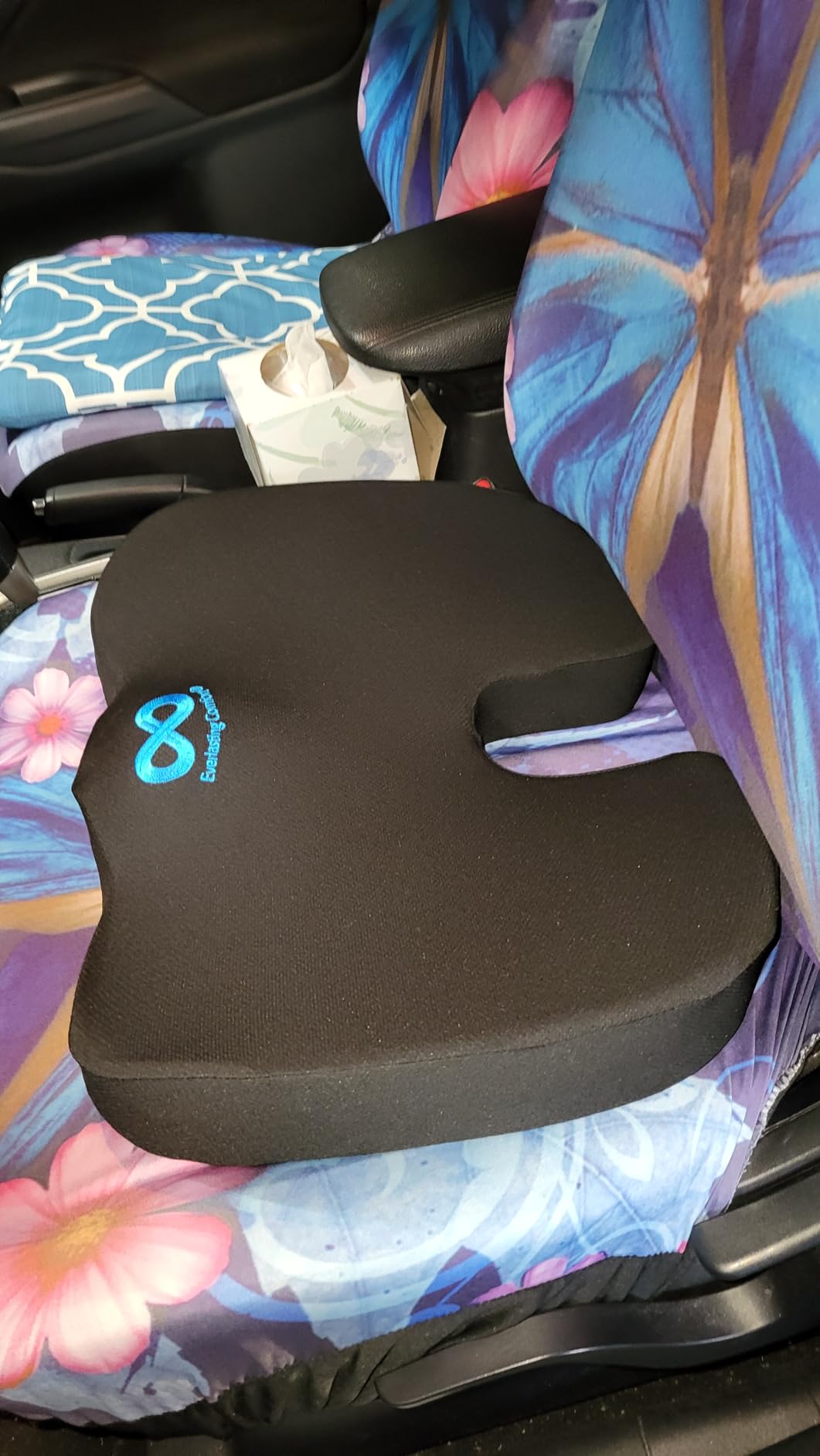 Everlasting Comfort Doctor Recommended Memory Foam Seat Cushion for Office Chairs & Car Seat - Ergonomic Office Desk Accessories for Tailbone Pain Relief, Sciatica & Back Support - Customer Photo 2