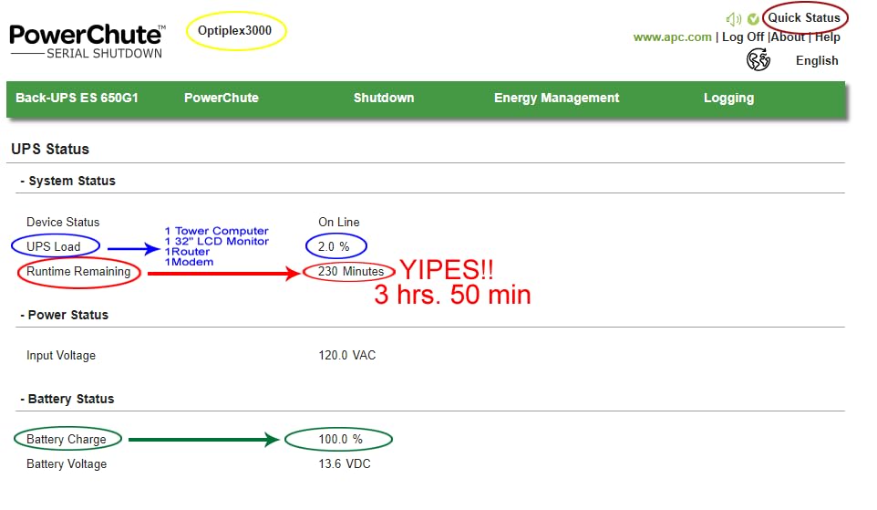 APC UPS Battery Backup and Surge Protector, 600VA/330 Watts Backup Battery Power Supply, BE600M1 Back-UPS with USB Charger Port Customer Review APC UPS Battery Backup and Surge Protector, 600VA/330 Watts Backup Battery Power Supply, BE600M1 Back-UPS with USB Charger Port - Customer Photo 2