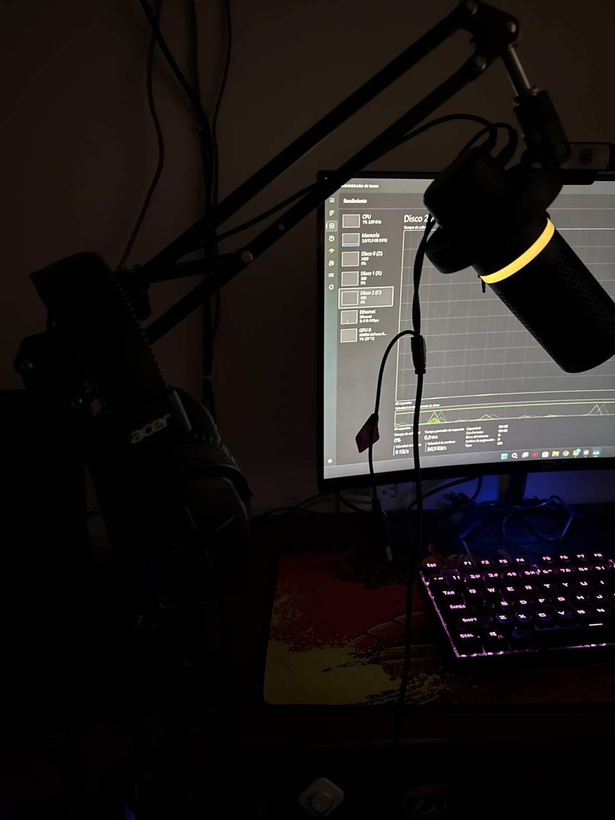 InnoGear Boom Arm Microphone Mic Stand for Blue Yeti HyperX QuadCast SoloCast Snowball Fifine Shure SM7B and Other Mic, Black customer photo 1