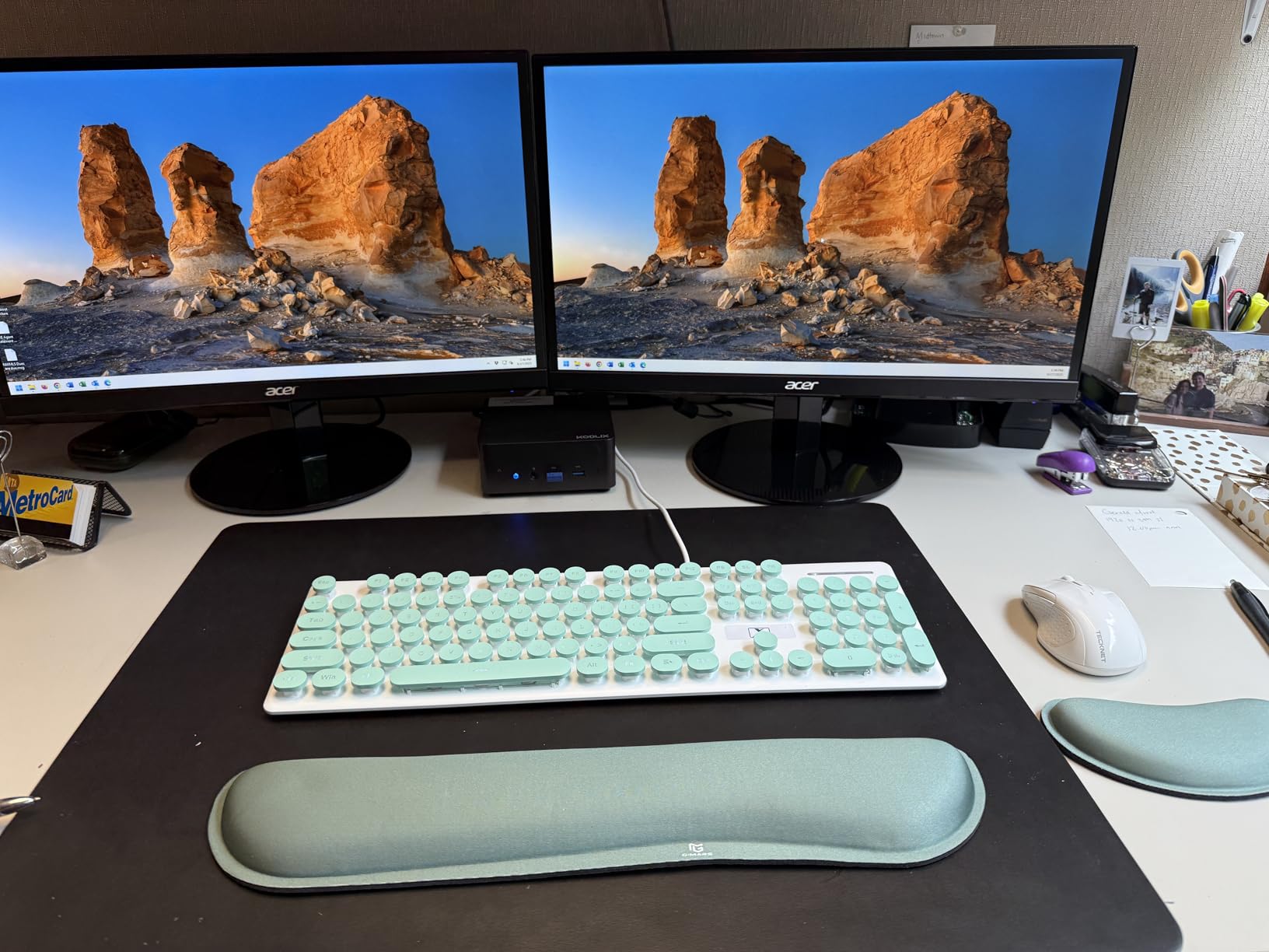 Gimars Upgrade Enlarge Silky and Superfine Fabric Gel Memory Foam Keyboard Wrist Rest Set, Ergonomic Keyboard Mouse Wrist Support for Typing Pain Relief, Comfort for Office, Gaming, Computer, Black customer photo 2