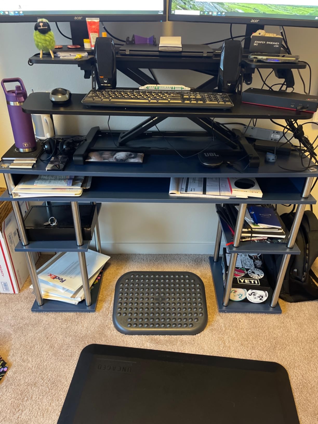 Mount-It! Ergonomic Foot Rest Under Desk | Adjustable Tilt Footrest with Textured Massage Surface | Work Footstool Under Office Desk Foot Support - Black - Customer Photo 2