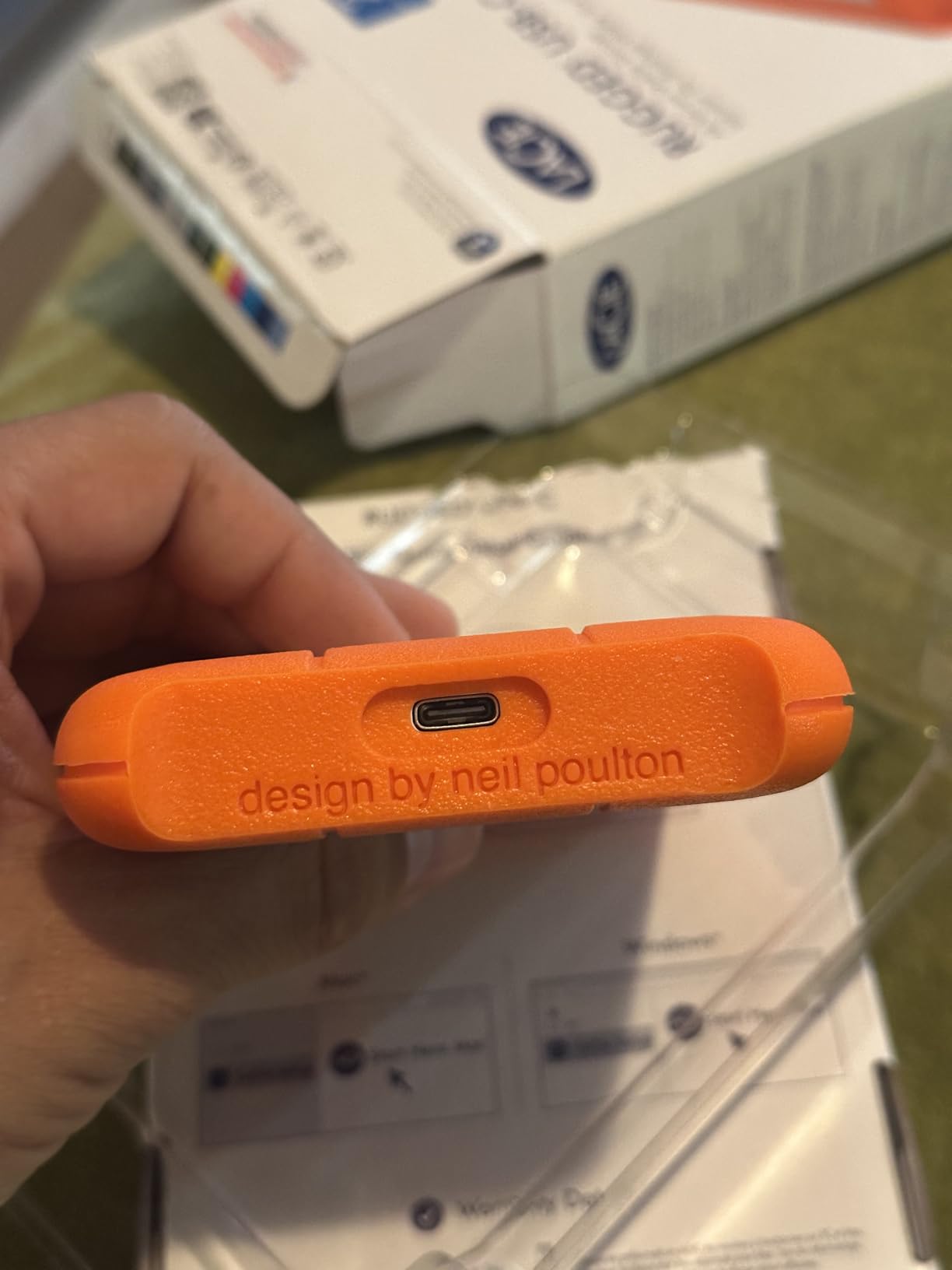 LaCie Rugged USB-C 2TB External Hard Drive Portable HDD – USB 3.0 compatible, Drop Shock Dust Rain Resistant, for Mac and PC Computer Desktop Workstation Laptop, 1 Month Adobe CC (STFR2000800) - Customer Photo 2