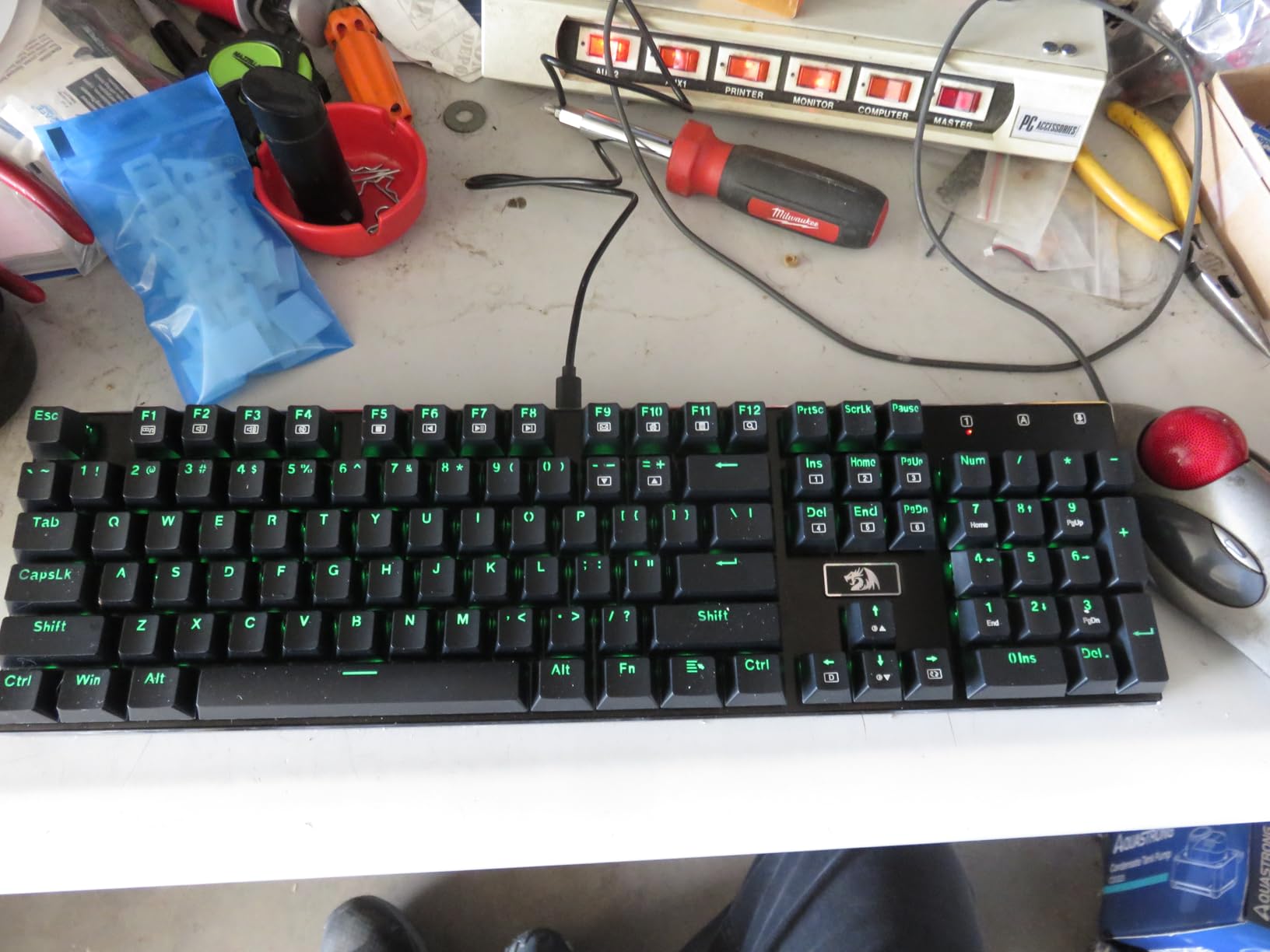 Redragon K556 RGB LED Backlit Wired Mechanical Gaming Keyboard, 104 Keys Hot-Swap Mechanical Keyboard w/Aluminum Base, Upgraded Socket and Noise Absorbing Foams, Soft Tactile Brown Switch - Customer Photo 2