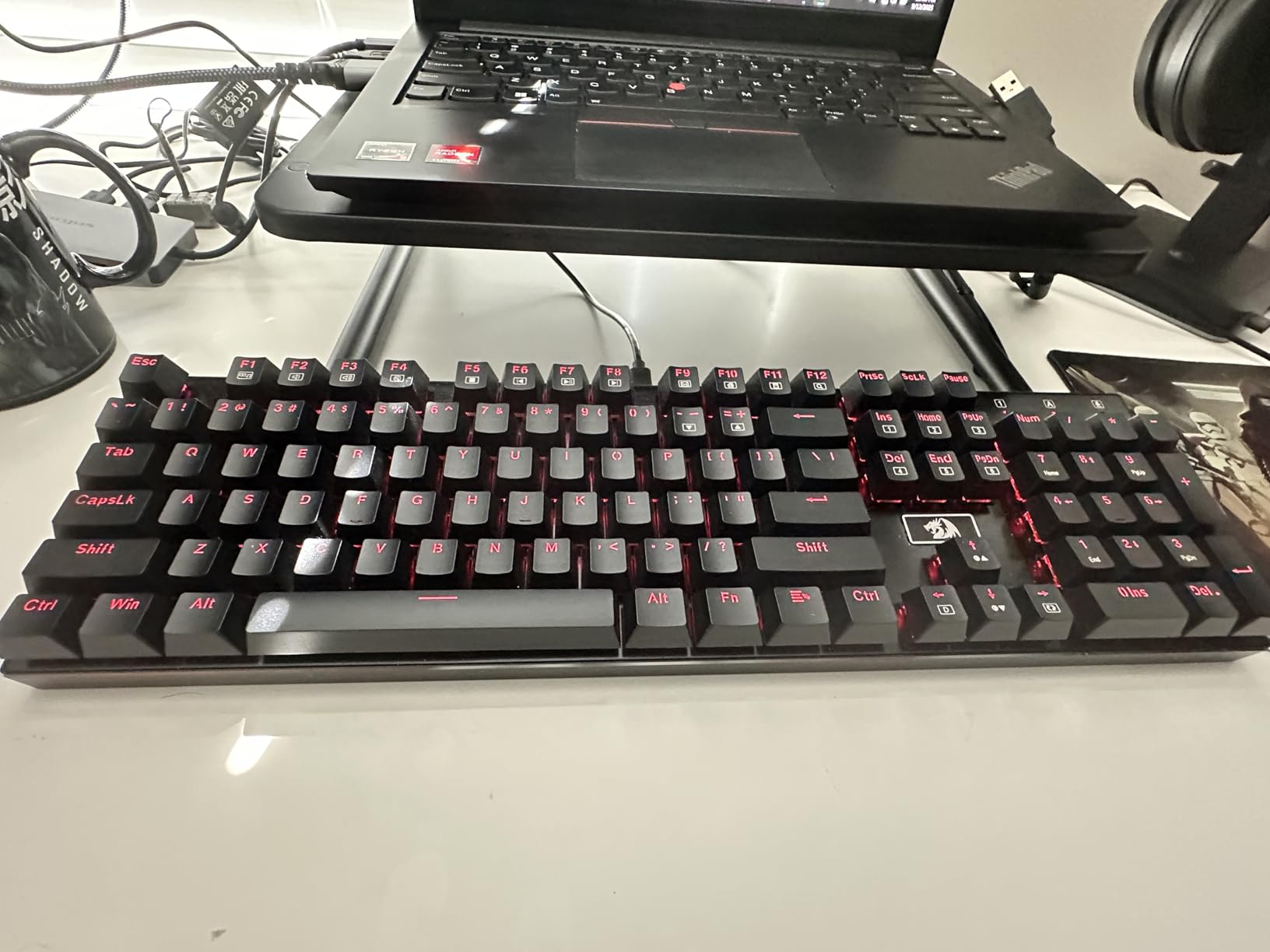 Redragon K556 RGB LED Backlit Wired Mechanical Gaming Keyboard, 104 Keys Hot-Swap Mechanical Keyboard w/Aluminum Base, Upgraded Socket and Noise Absorbing Foams, Soft Tactile Brown Switch - Customer Photo 5