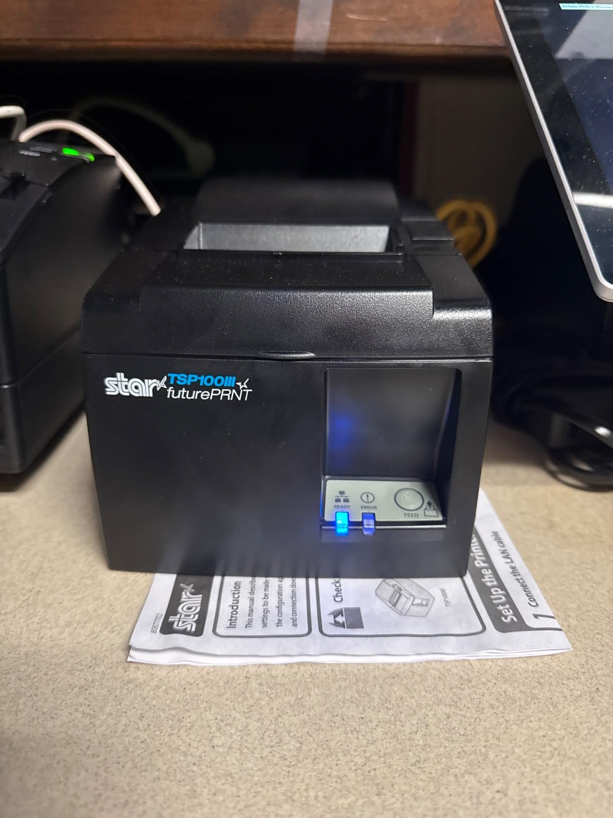 Star Micronics TSP143IIIU USB Thermal Receipt Printer with Device and Mfi USB Ports, Auto-cutter, and Internal Power Supply - Gray - Customer Photo 1