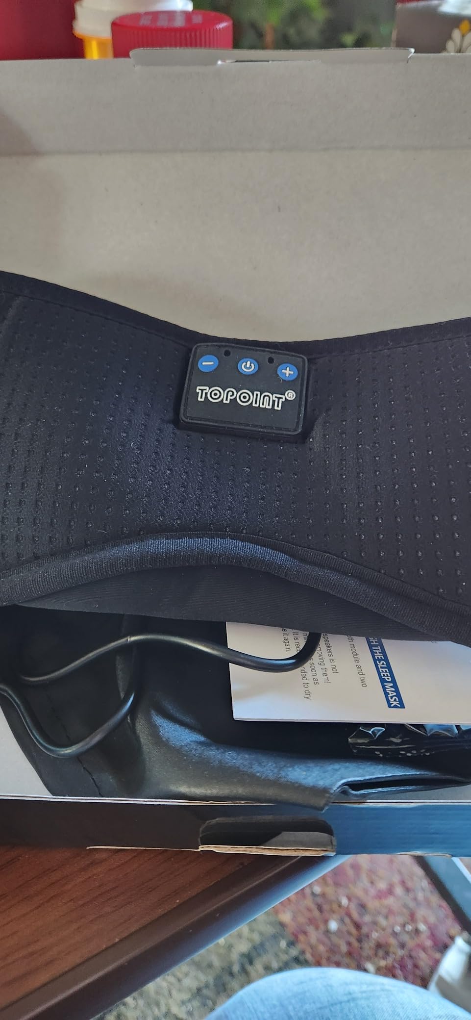 TOPOINT Sleep Mask with Headphones Bluetooth 5.4 Wireless, Sleep Headphones Earphones Earbuds with Microphone HD Speakers Music, Blackout Eye Mask for Sleeping Travel Meditation Men Women Cool Gadgets Customer Review TOPOINT Sleep Mask with Headphones Bluetooth 5.4 Wireless, Sleep Headphones Earphones Earbuds with Microphone HD Speakers Music, Blackout Eye Mask for Sleeping Travel Meditation Men Women Cool Gadgets - Customer Photo 4