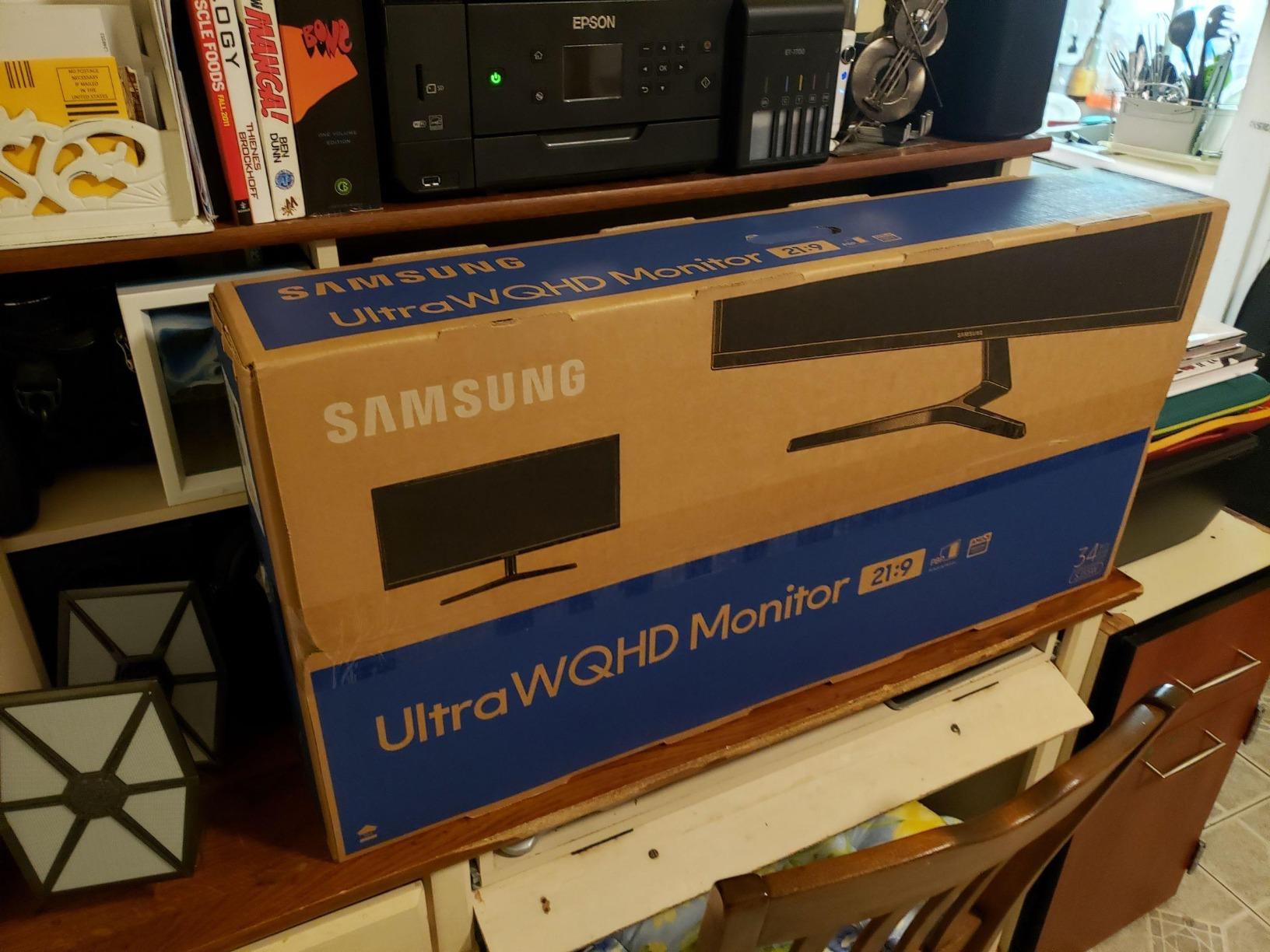 SAMSUNG 34-Inch SJ55W Ultrawide Gaming Monitor (LS34J550WQNXZA) – 75Hz Refresh, WQHD Computer Monitor, 3440 x 1440p Resolution, 4ms Response, FreeSync, Split Screen, HDMI, Black - Customer Photo 2