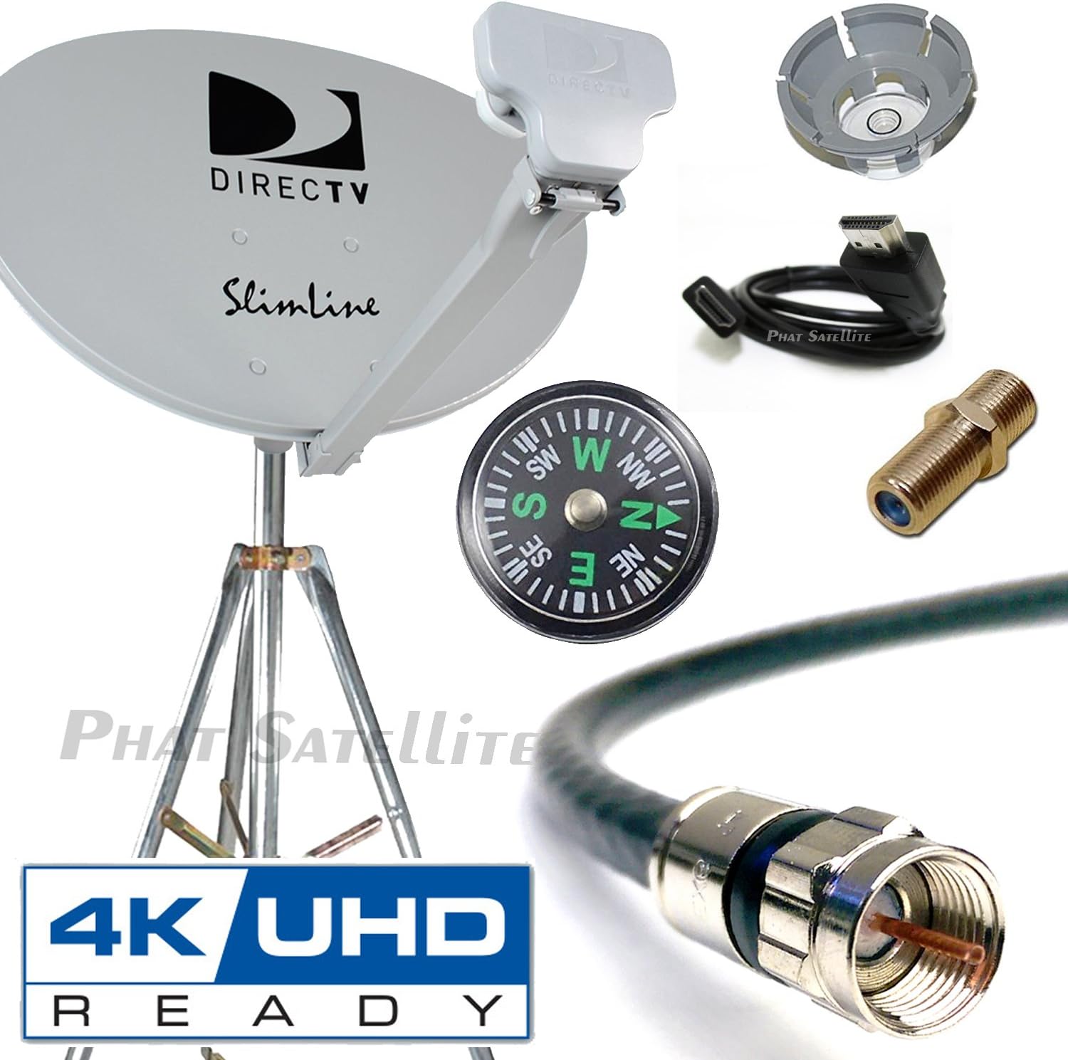DIRECT TV 4K SWM3 Complete Kit for Portable Mobile Camping RV Tailgate Trailer, Tripod, RG6 Coax, HDMI, Slimline Dish Reverse Band SL3 for UHD Genie H24 H25 HR34 HR44 HR55 - Customer Photo 2
