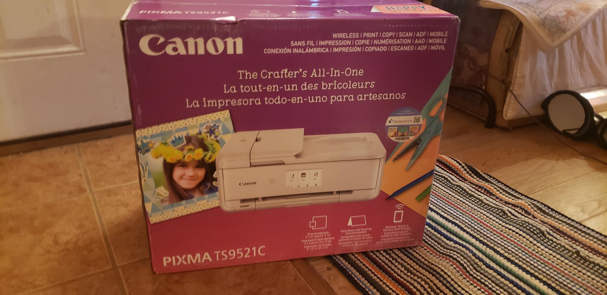 Canon TS9521C All-In-One Wireless Crafting Photo Printer, 12X12 Printing, White, Amazon Dash Replenishment Ready - Customer Photo 1