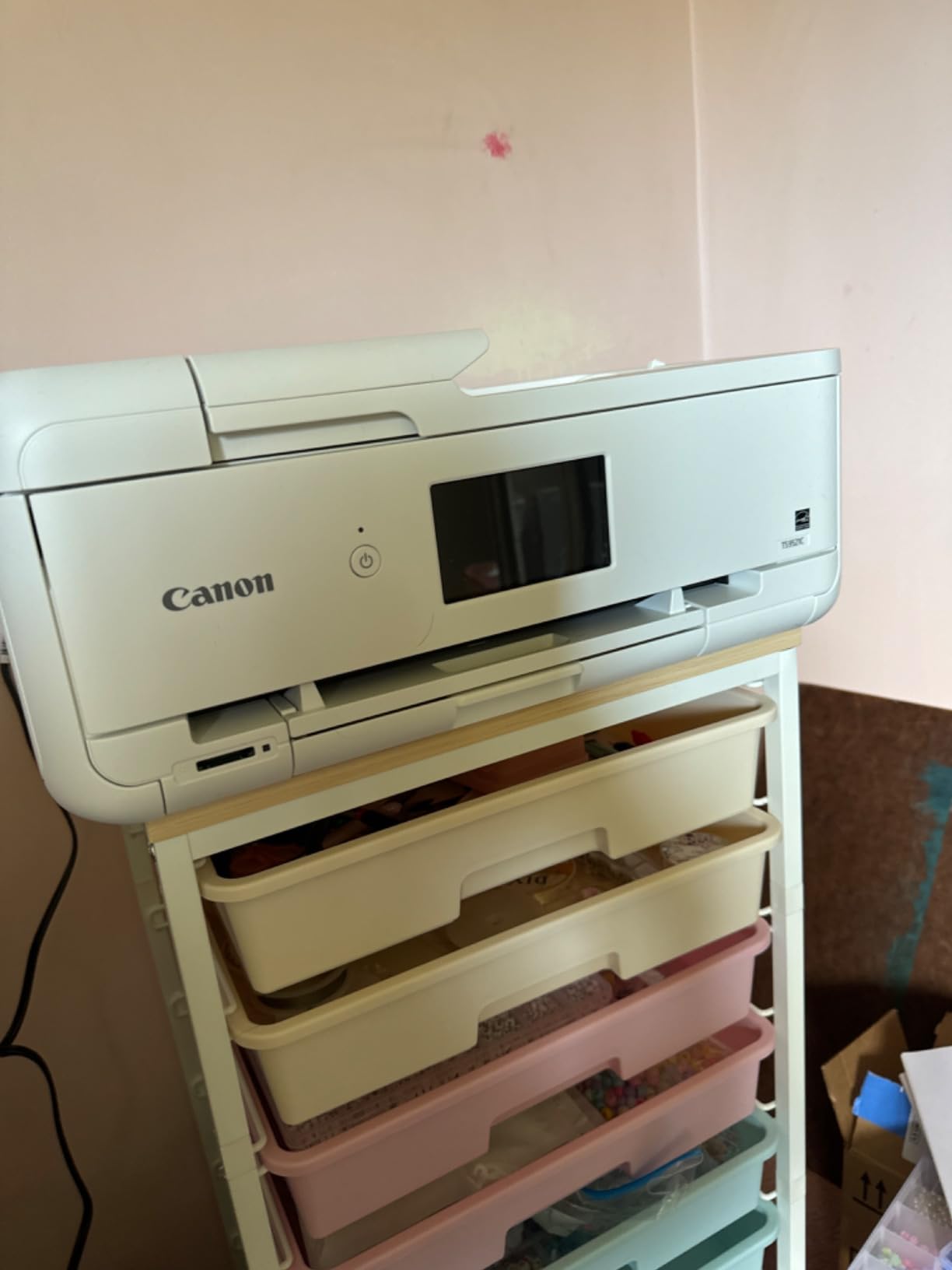 Canon TS9521C All-In-One Wireless Crafting Photo Printer, 12X12 Printing, White, Amazon Dash Replenishment Ready - Customer Photo 2