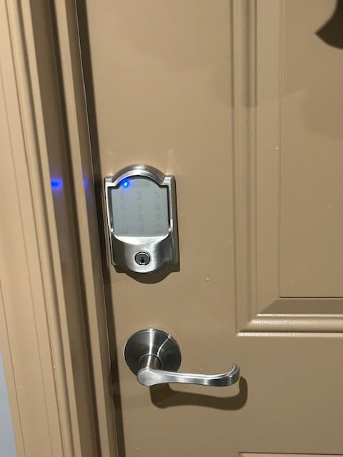 Schlage Encode Smart WiFi Deadbolt Lock for Front Door - Keyless Entry with App or Touchscreen - Works with Alexa, Hey Google, & Airbnb - Create Codes for Guests - Matte Black Customer Review Schlage Encode Smart WiFi Deadbolt Lock for Front Door - Keyless Entry with App or Touchscreen - Works with Alexa, Hey Google, & Airbnb - Create Codes for Guests - Matte Black - Customer Photo 1