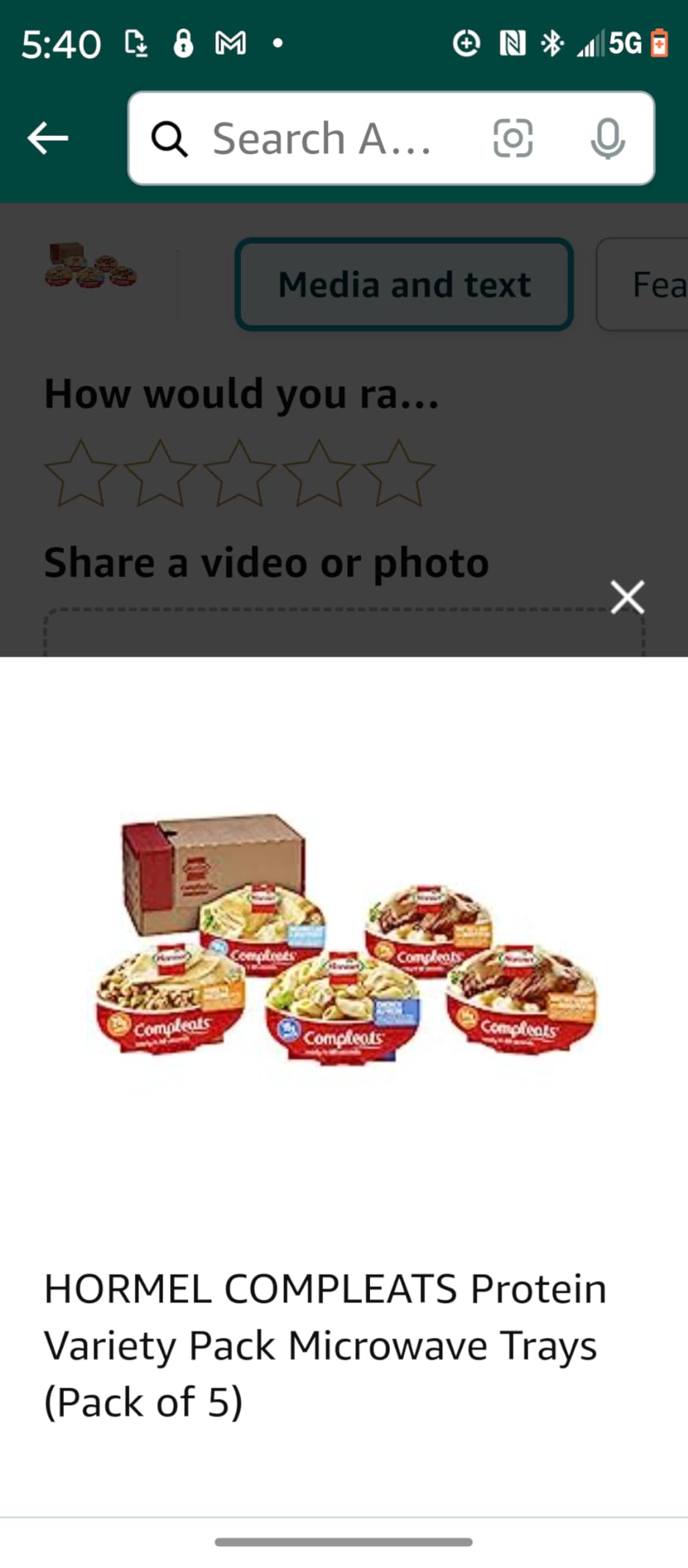 HORMEL COMPLEATS Protein Variety Pack Microwave Trays (Pack of 5) - Customer Photo 2