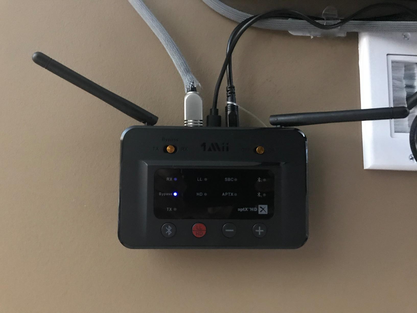 1Mii B03Pro+ Bluetooth 5.3 Transmitter Receiver Certified LDAC for TV Home Stereo, Long Range Bluetooth Extender Wireless Audio Adapter with Screen, Optical RCA AUX 3.5mm Outputs/Inputs - Customer Photo 2