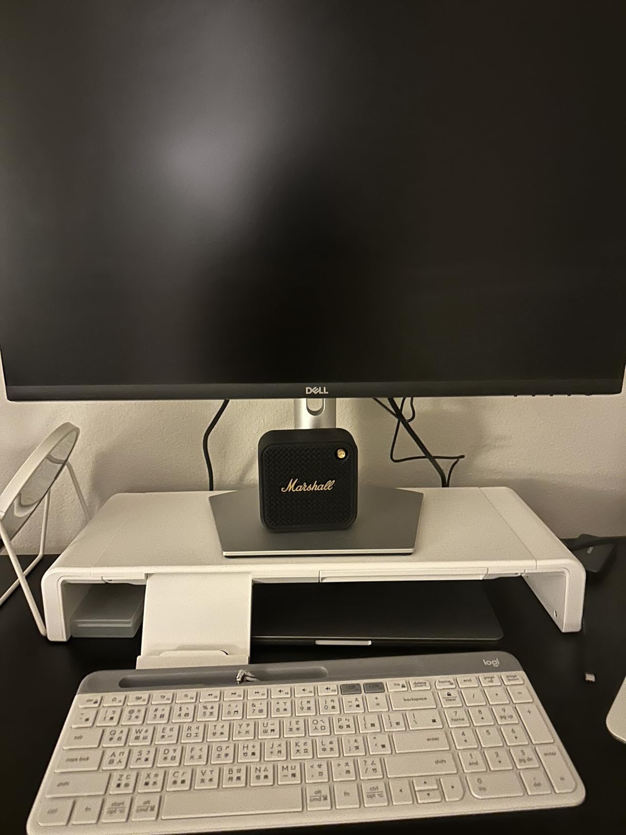 Monitor Stand Riser, Klearlook Foldable Computer Monitor Riser,Height Adjustable Computer Stand, Desk Shelf Riser with Storage Drawer & Tablet Phone Stand for Computer, Desktop, Laptop (Black) - Customer Photo 1