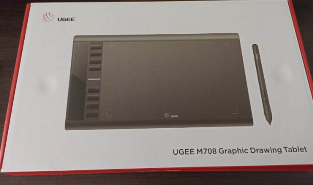 Graphics Drawing Tablet, UGEE M708 10 x 6 inch Large Drawing Tablet with 8 Hot Keys, Passive Stylus of 8192 Levels Pressure, UGEE M708 Graphics Tablet for Paint, Design, Art Creation Sketch Black - Customer Photo 1
