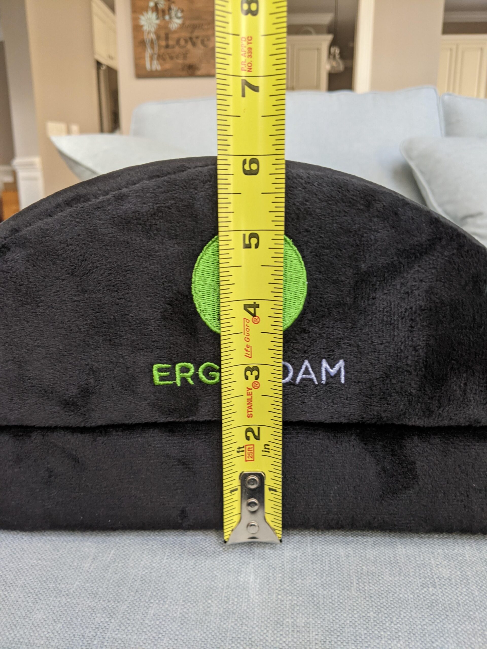 ErgoFoam Foot Rest for Under Desk at Work Adjustable - Chiropractor-Endorsed, High-Density Foam, Velvet (Black) - Customer Photo 1