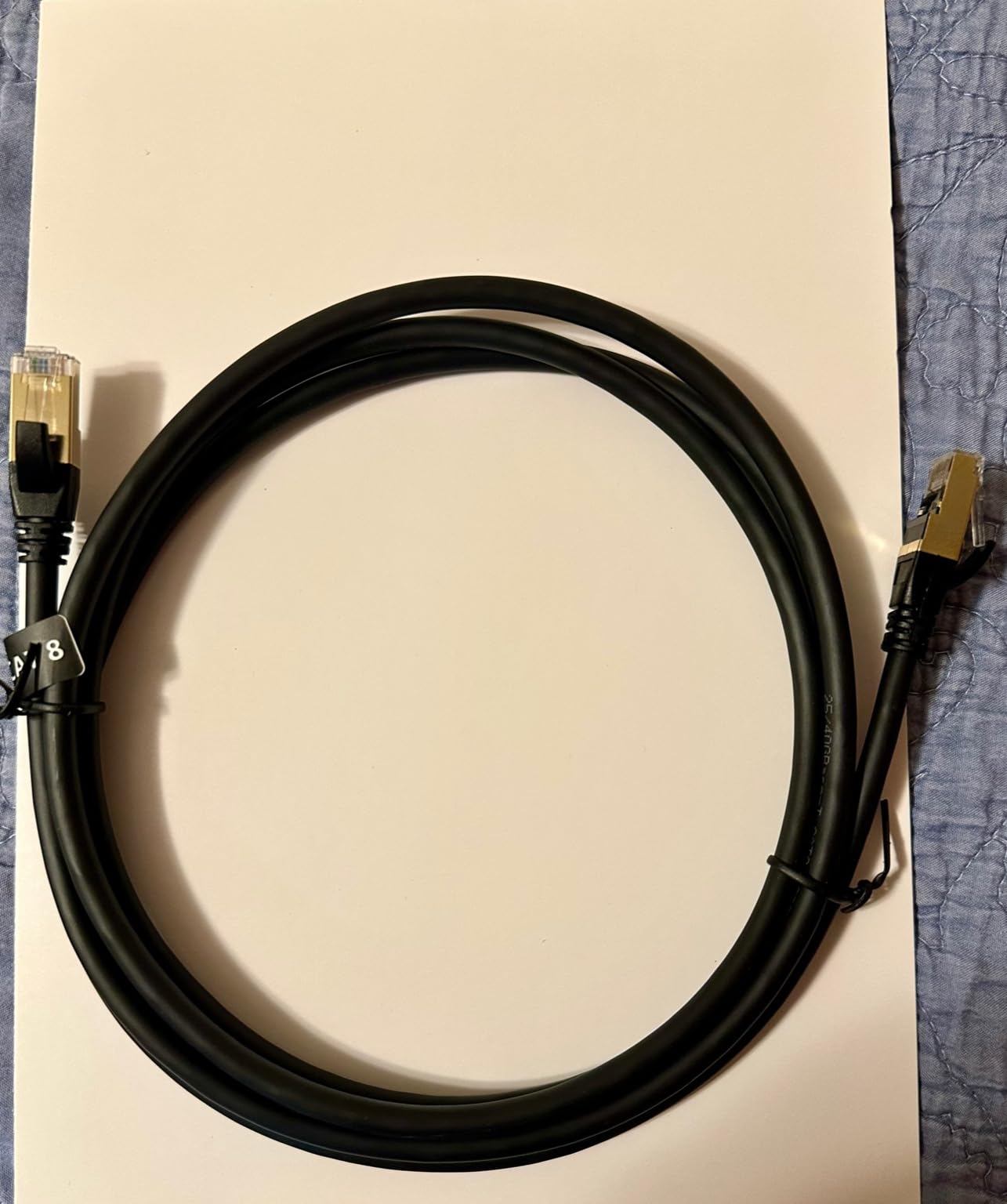 DbillionDa Cat8 Ethernet Cable, Outdoor&Indoor, 6FT Heavy Duty High Speed 26AWG, 2000Mhz with Gold Plated RJ45 Connector, Weatherproof F/FTP UV Resistant for Router, Modem, PC, Gaming - Customer Photo 2