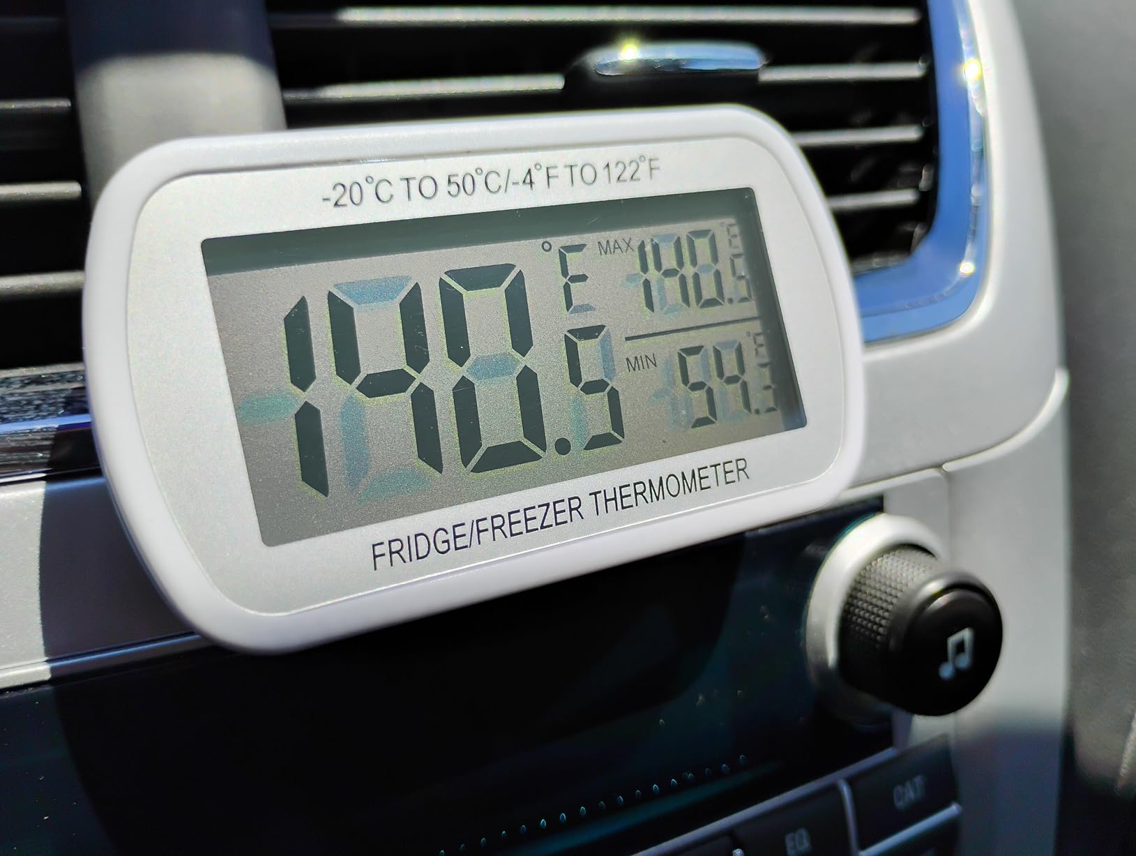 Refrigerator Thermometer Digital Fridge Freeze Room Thermometer Waterproof Large LCD Display Max/Min Record Function, White - Customer Photo 1