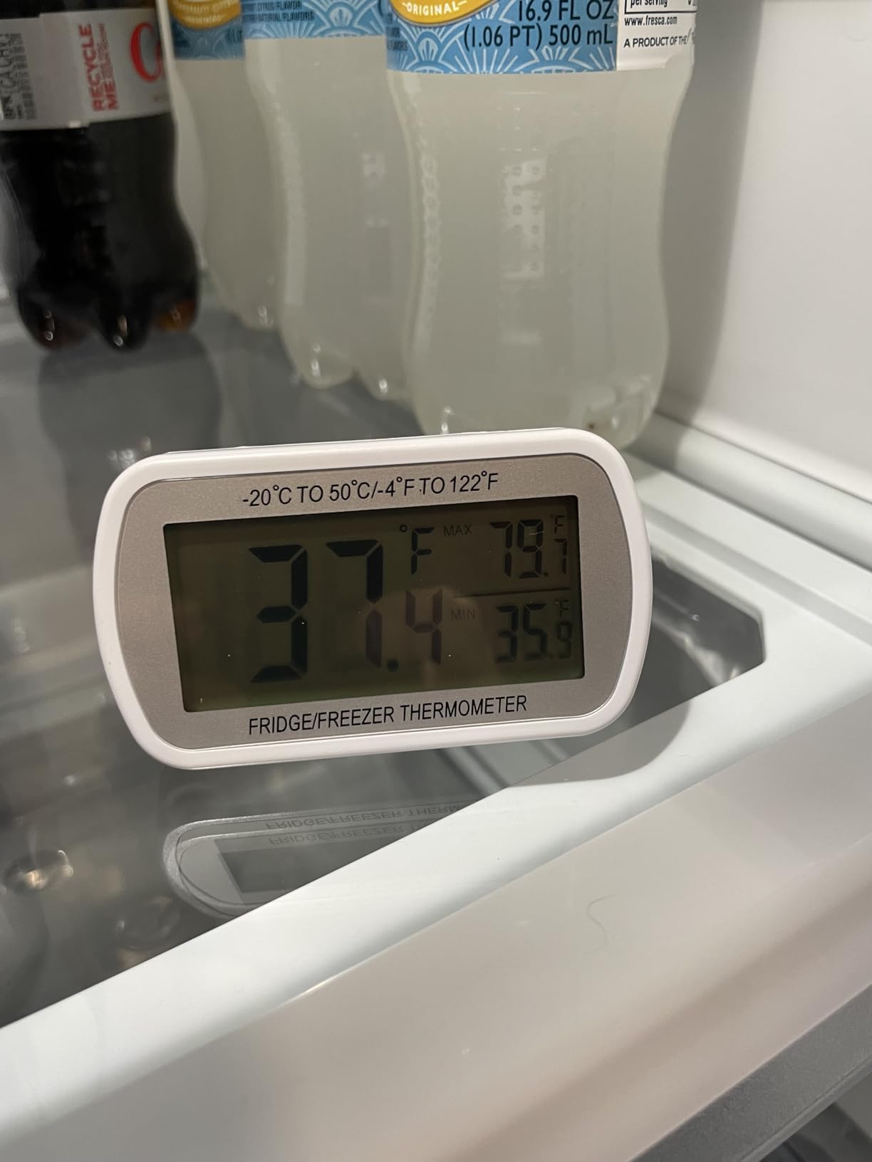 Waterproof Refrigerator Fridge Thermometer, Digital Freezer Room Thermometer, Max/Min Record Function Large LCD Screen and Magnetic Back for Kitchen, Home, Restaurants (2 Pack) - Customer Photo 2