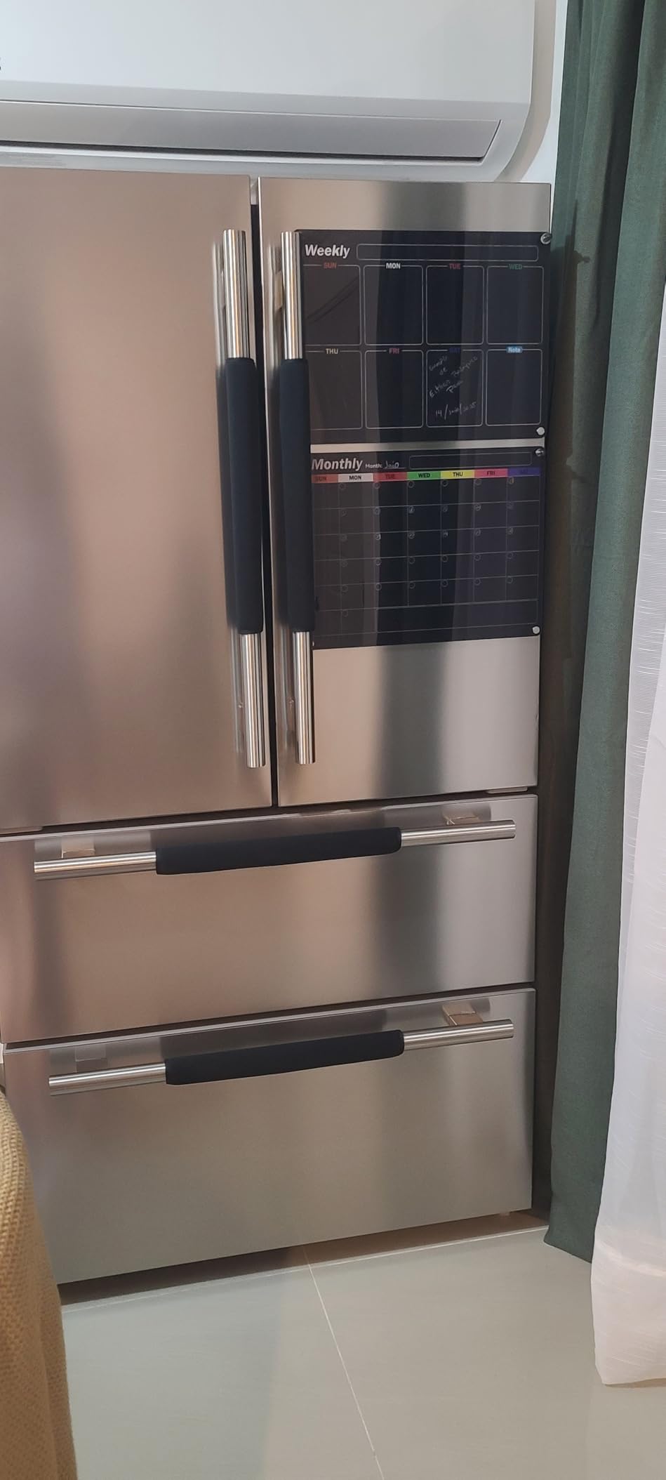 Miaowater 4 PCS Refrigerator Door Handle Covers Kitchen Appliance Decor Handles Anti-Skid Anti-Static Protector Fridge, Dishwasher Oven Keep Off Fingerprints,Food Stains (Black) - Customer Photo 2