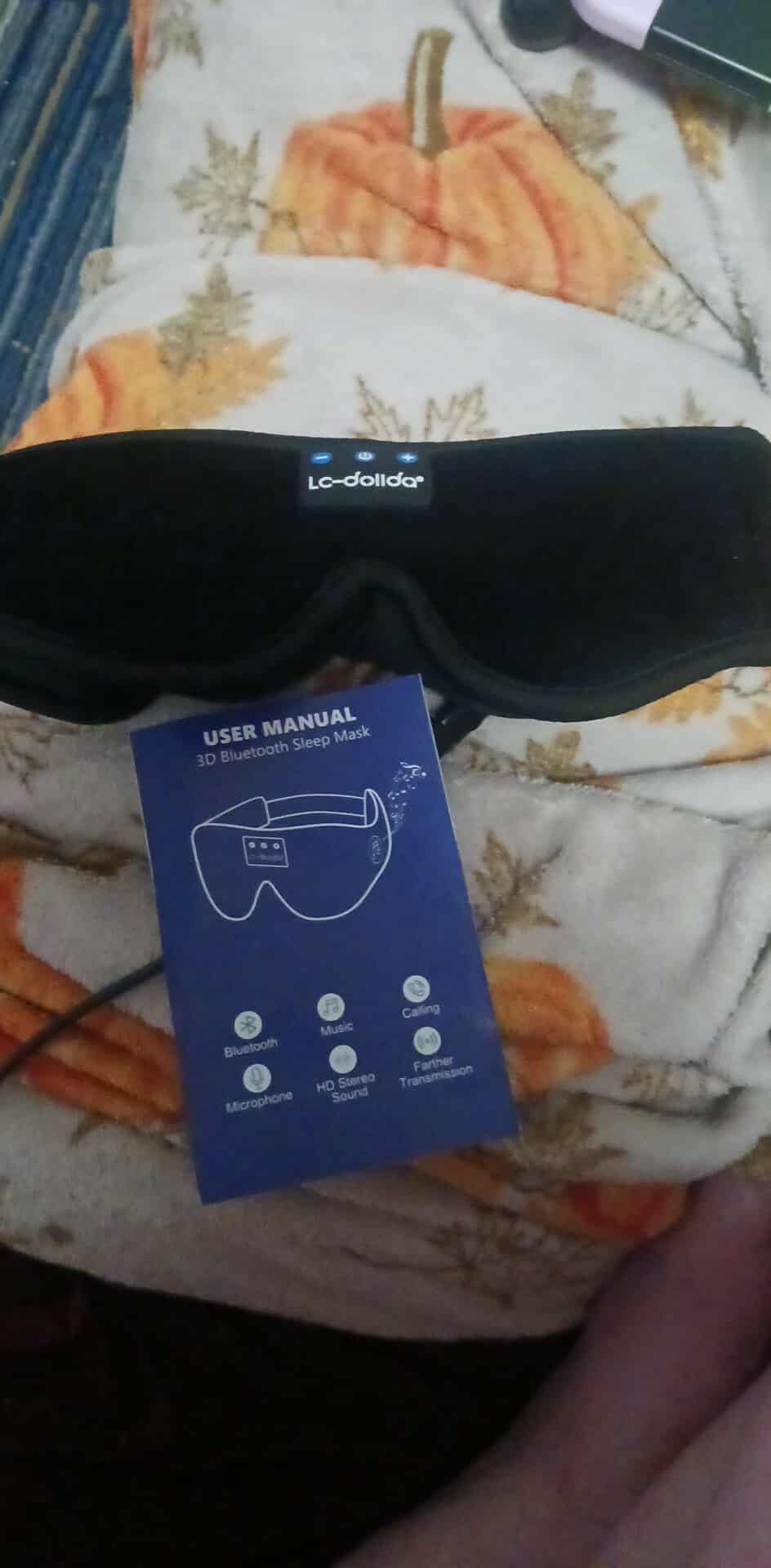 LC-dolida Sleep Headphones, 3D Sleep Mask Bluetooth Wireless Music Eye Mask, Sleeping Headphones for Side Sleepers Sleep Mask with Bluetooth Headphones Ultra-Thin Stereo Speakers Perfect for Sleeping - Customer Photo 2