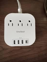 One Beat Power Strip with USB C, 3 Outlets 4 USB Ports (22.5W/4.5A) Desktop Charging Station, Flat Plug, 5ft Braided Extension Cord, Non Surge Protector for Travel, Cruise Ship, ETL Listed - Customer Photo 2