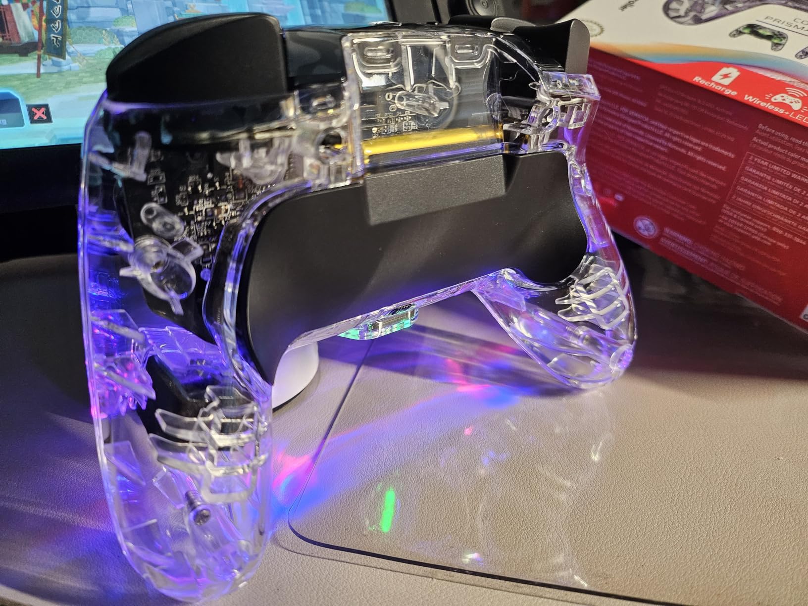 Afterglow Wireless RGB Controller - Nintendo Switch/Switch Lite/Switch - OLED Model, Nintendo Switch 2, Prismatic LED Lighting, Full Motion Control Gamepad, Customizable Paddle Buttons, Rechargeable Battery, Translucent - Customer Photo 1