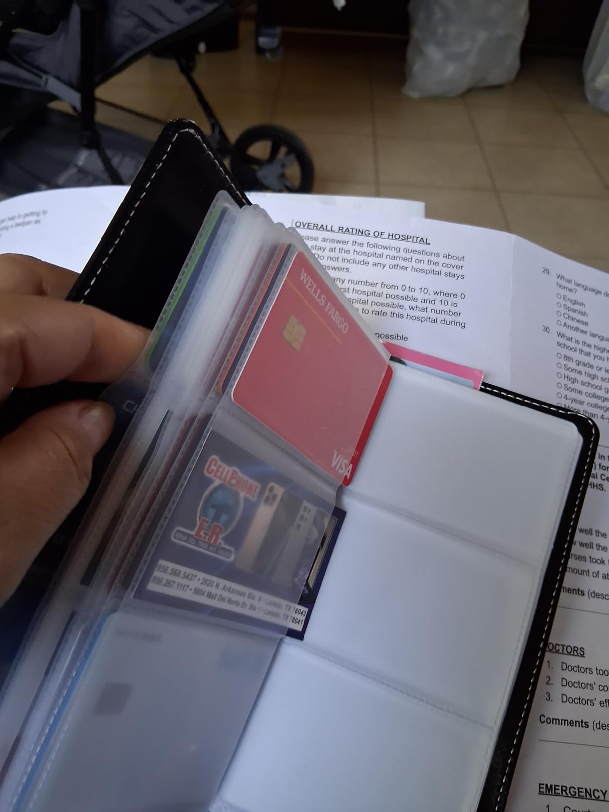 Sooez Leather Professional Business Card Book Holder Organizer, 240 Capacity Credit Card Booklet, PU Name Cards Holder Storage File for Men Women, Brown - Customer Photo 2