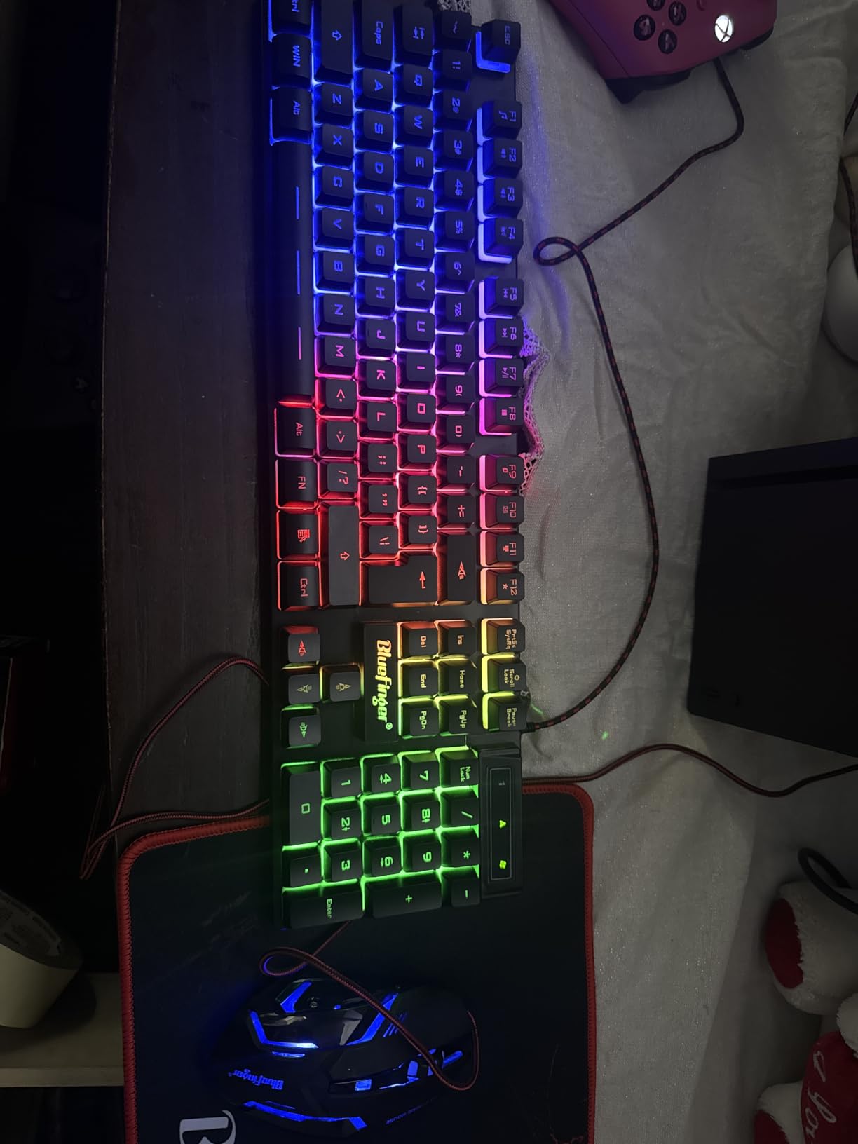 BlueFinger RGB Gaming Keyboard and Backlit Mouse Combo, USB Wired, LED Gaming Set for Laptop PC Computer Game and Work customer photo 1