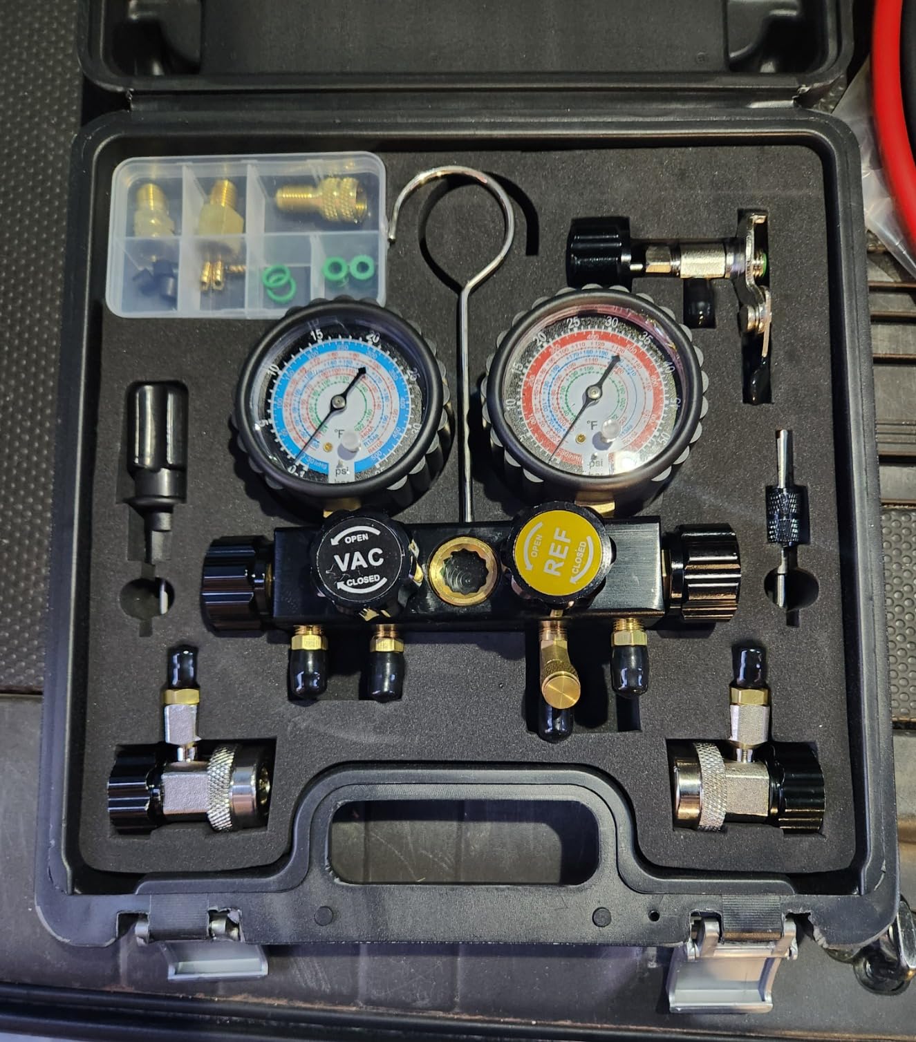 Lichamp HVAC Gauges with Hoses, AC Manifold Gauge Set R134A R410A R404A R22 Refrigerant Gauges - Customer Photo 1