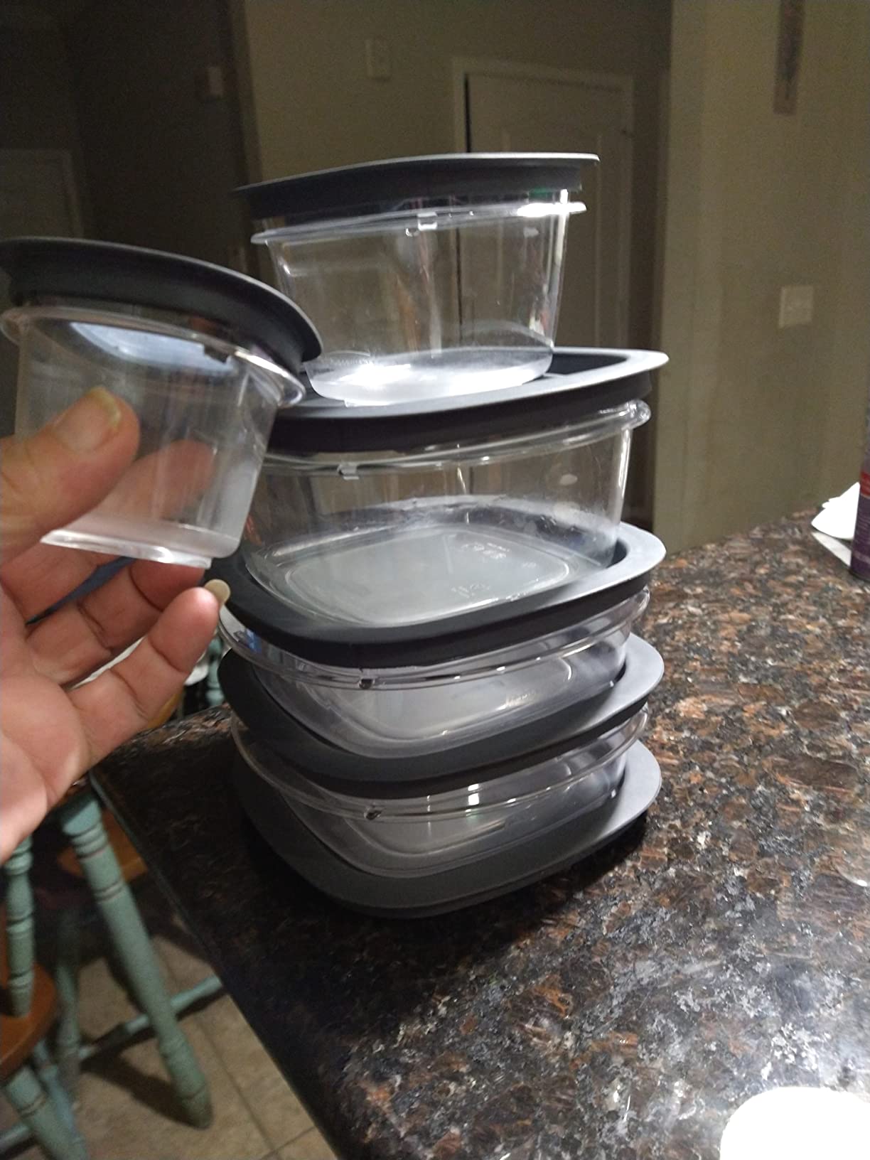 Rubbermaid 28-Piece Clear/Grey Food Storage Containers, Premium Snap Bases, and Various Size Lids, Perfect for Meal Prep, Leftovers, and Dishwasher Safe - Customer Photo 2
