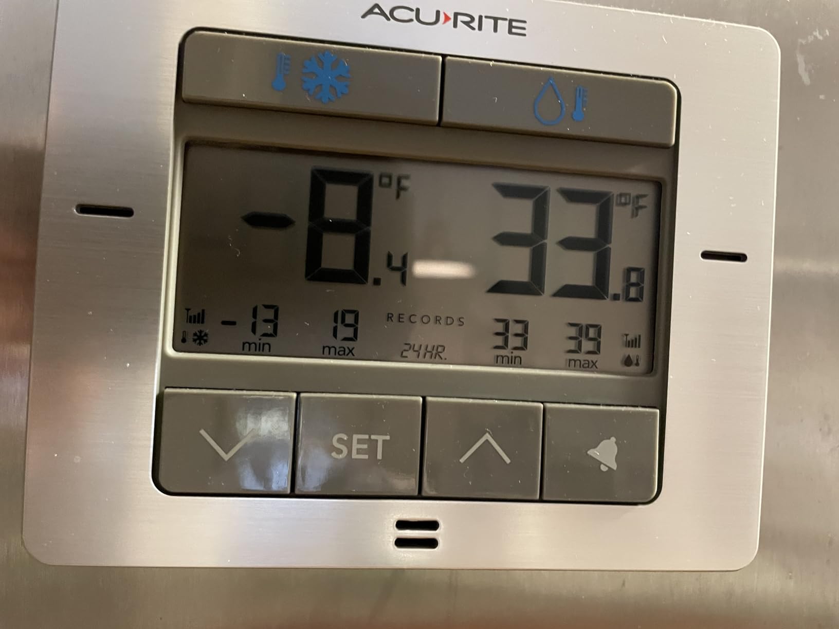 AcuRite Digital Wireless Fridge and Freezer Thermometer with Alarm, Max/Min Temperature for Home and Restaurants (00515M) 4.25