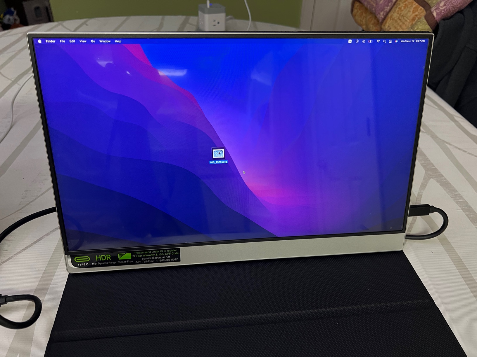 cocopar Portable Monitor 15.6 Inch 1080P Travel Monitor with Speaker HDMI USB-C External Display for Laptop MacBook Surface PC Xbox PS4/5, VESA Mountable, with Cover Stand - Customer Photo 2