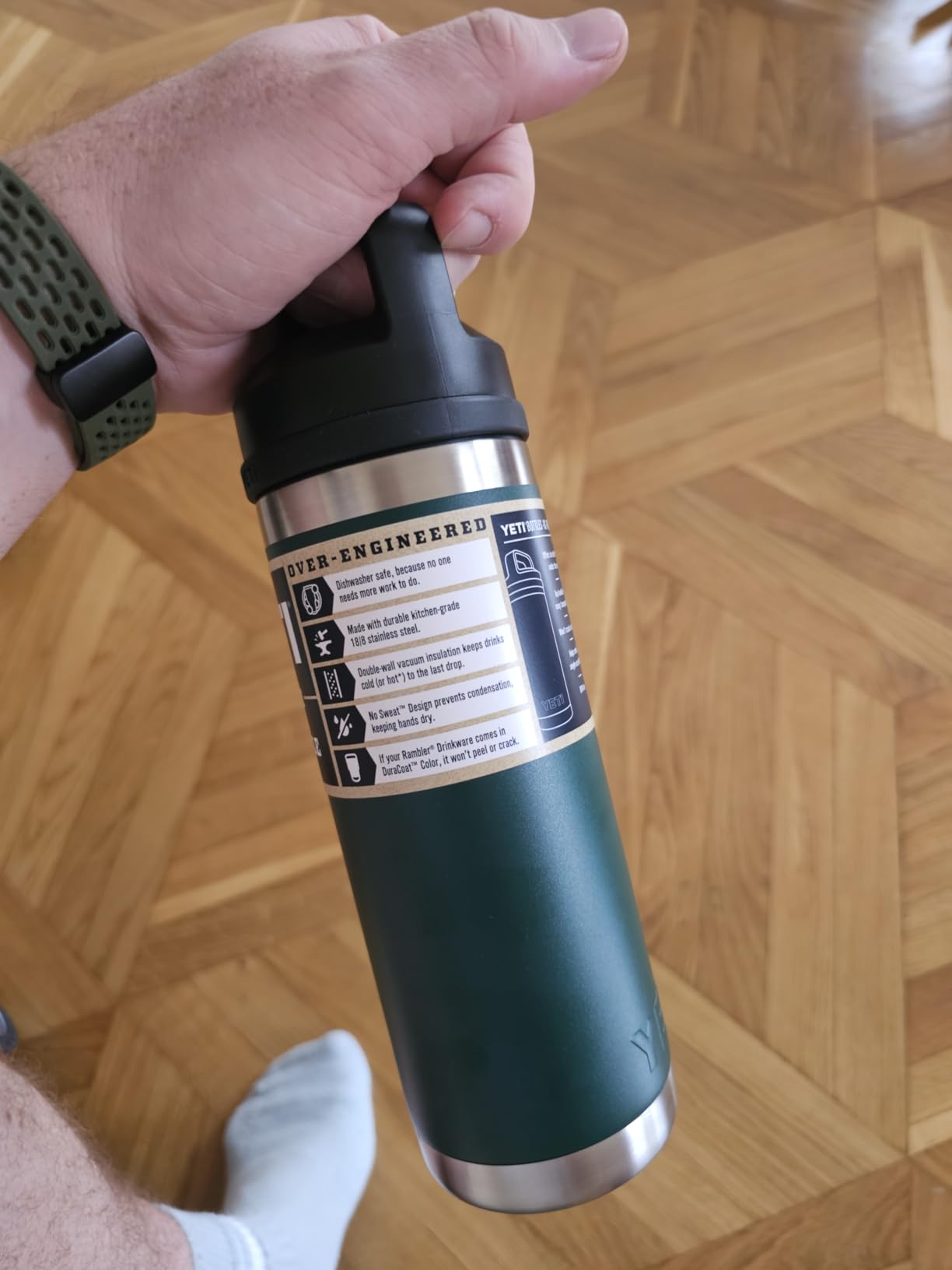 YETI Rambler 18 oz Bottle, Leakproof, Vacuum Insulated, Stainless Steel with Chug Cap, Stainless - Customer Photo 3