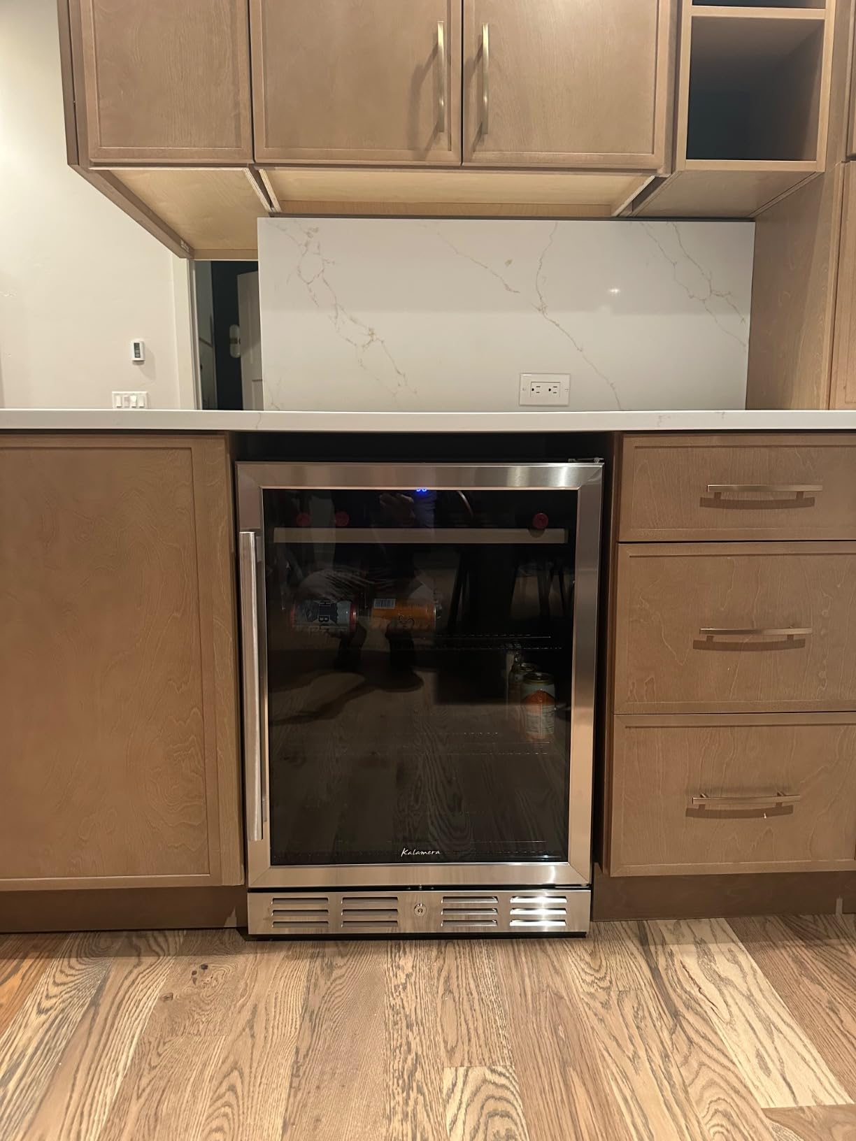 Kalamera 15 Inch Wine Cooler Refrigerator - 30 Bottle Under Counter Mini Fridge with Double-Layer Tempered Glass Door and Temperature Memory Function Built-in or Freestanding - Customer Photo 2