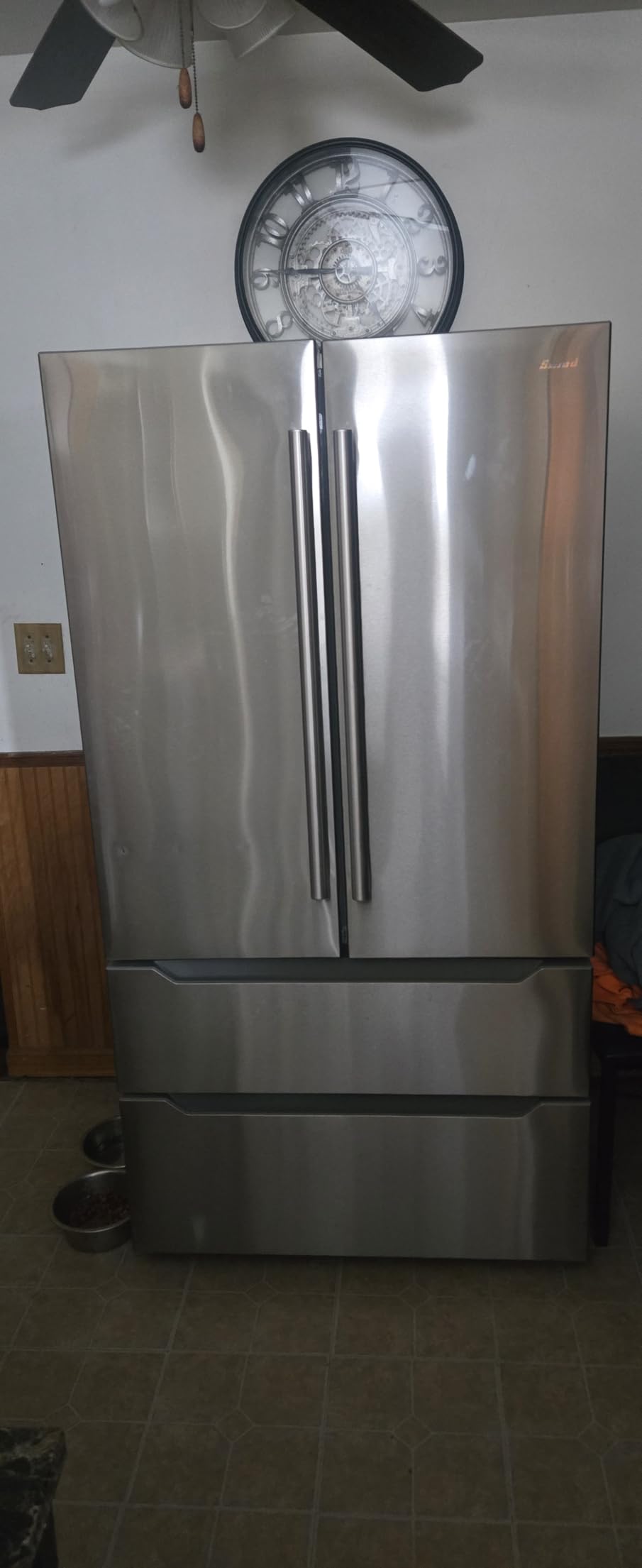 SMETA Refrigerators French Door with Ice Maker, 36'' Counter Depth Stainless Steel Refrigerators Frost-free Double Door Fridges Full Size Bottom Freezer 22.5 Cu.Ft Kitchen Fridge, neveras para cocina - Customer Photo 1