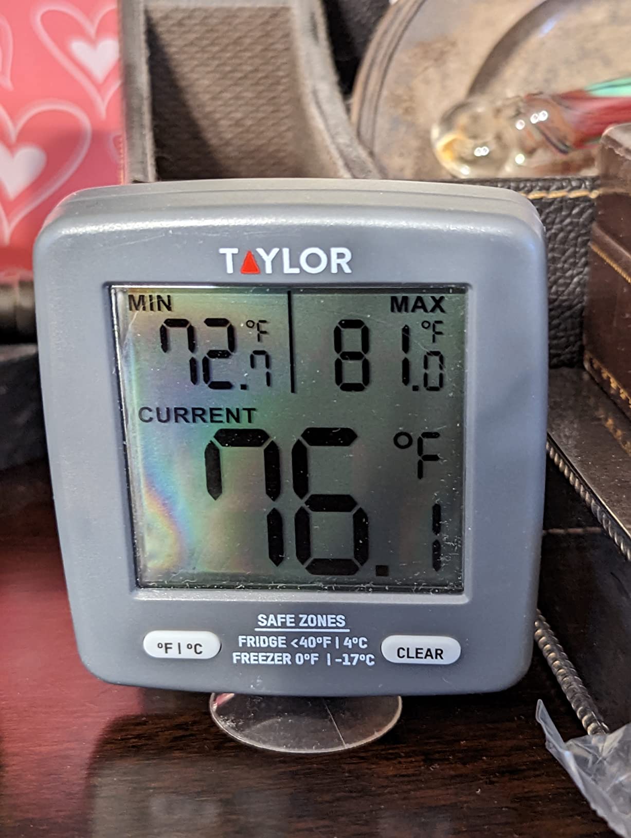 Taylor LCD Display Digital Kitchen Refrigerator/Freezer Kitchen Thermometer Min/Max on Display, 2 inch display, Gray, 1 Count (Pack of 1) - Customer Photo 2